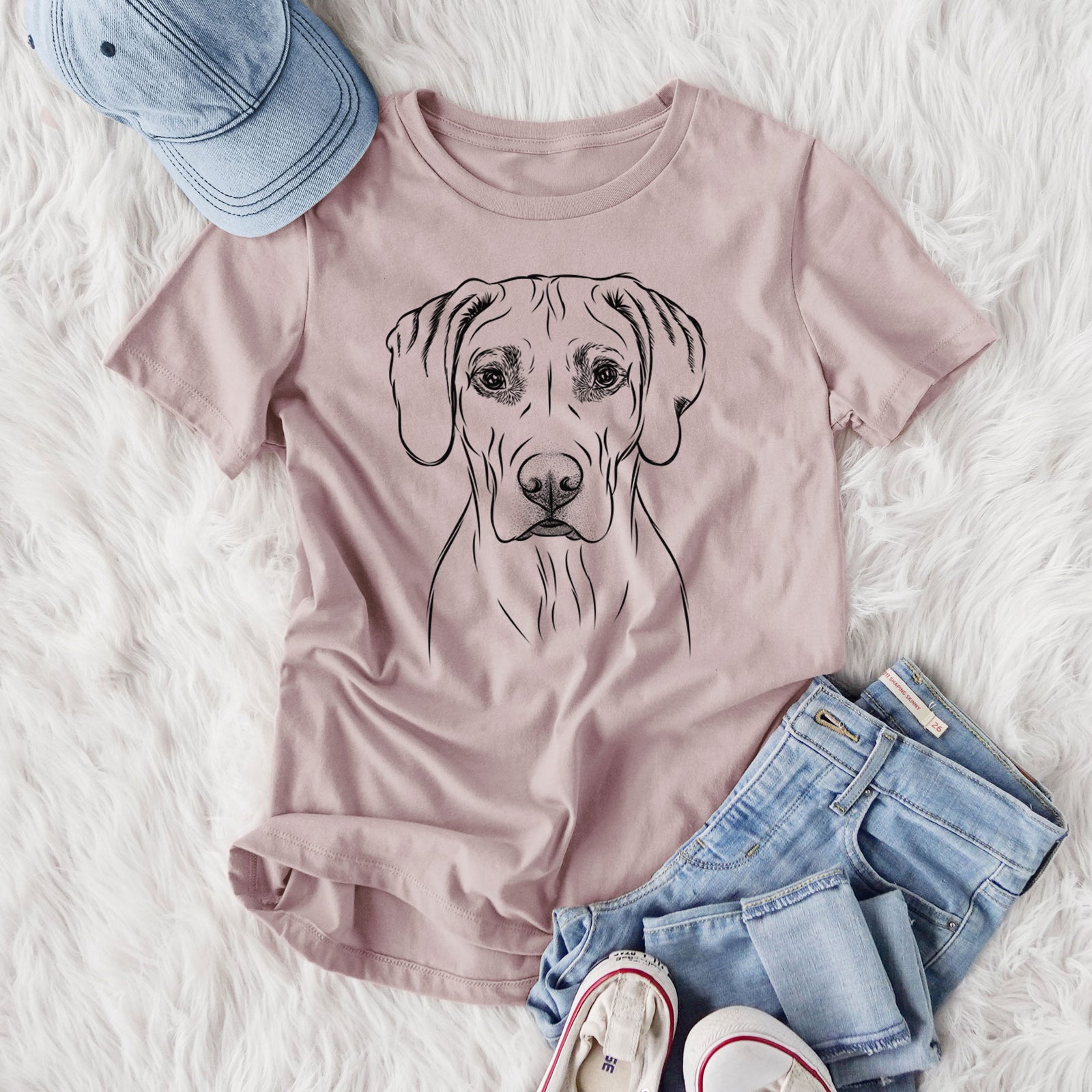 Bare Reid the Rhodesian Ridgeback - Women's Lightweight Relaxed Fit 100% Cotton Crewneck