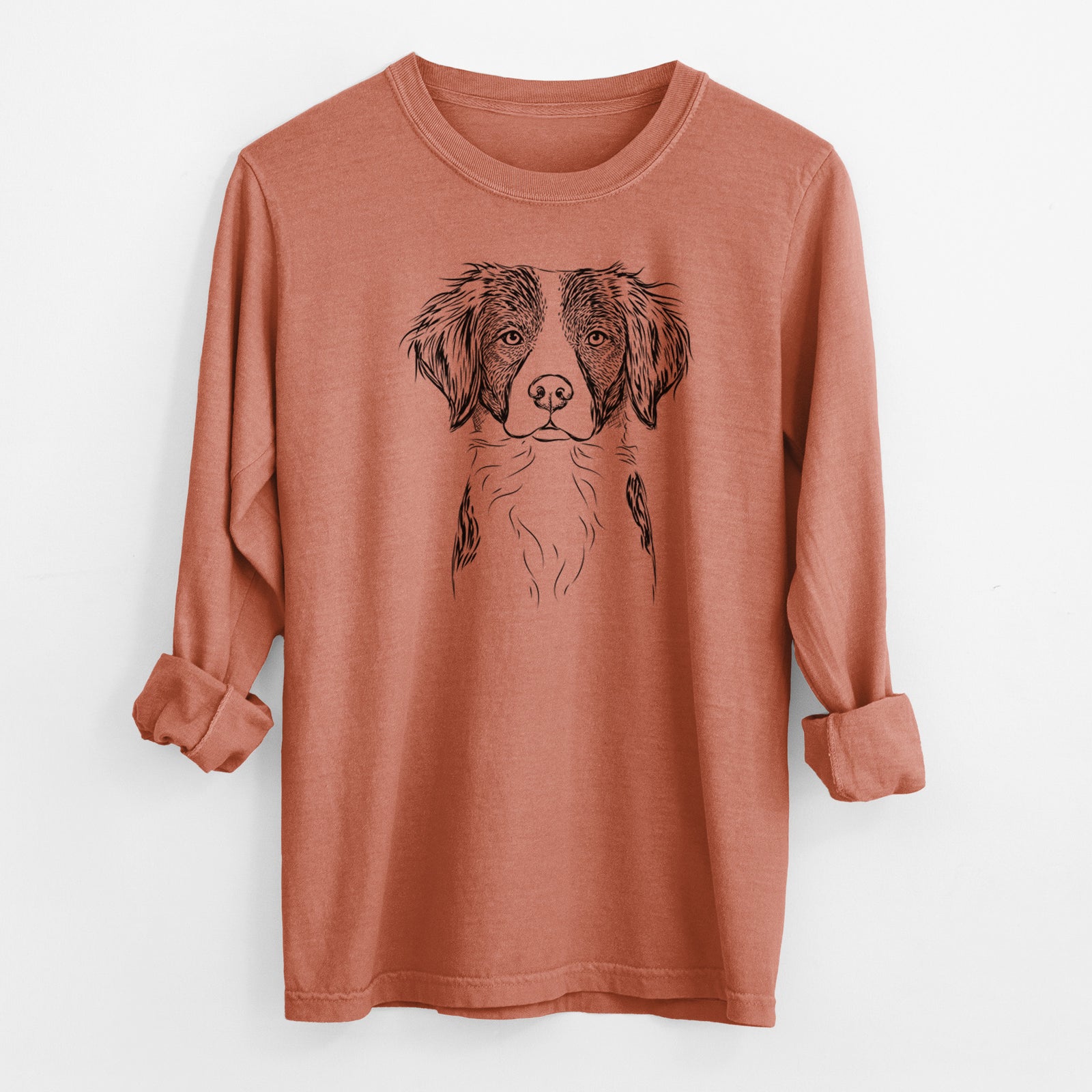 Bare Remi the Brittany - Men's Heavyweight 100% Cotton Long Sleeve