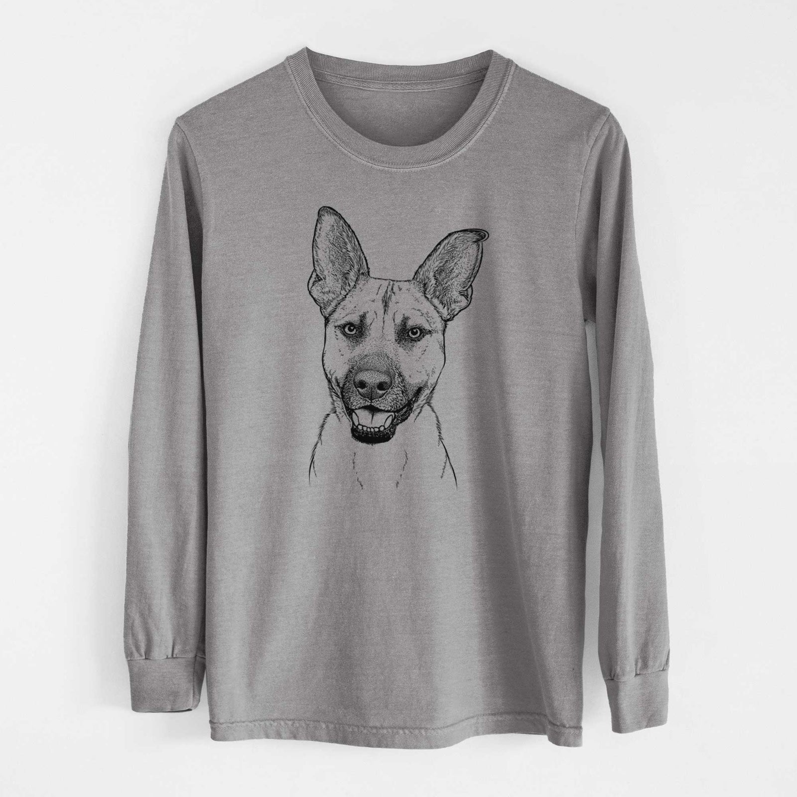 Bare Remus the German Shepherd Mix - Men's Heavyweight 100% Cotton Long Sleeve
