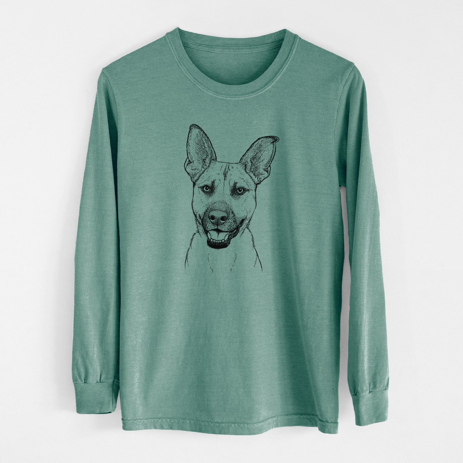 Bare Remus the German Shepherd Mix - Men's Heavyweight 100% Cotton Long Sleeve