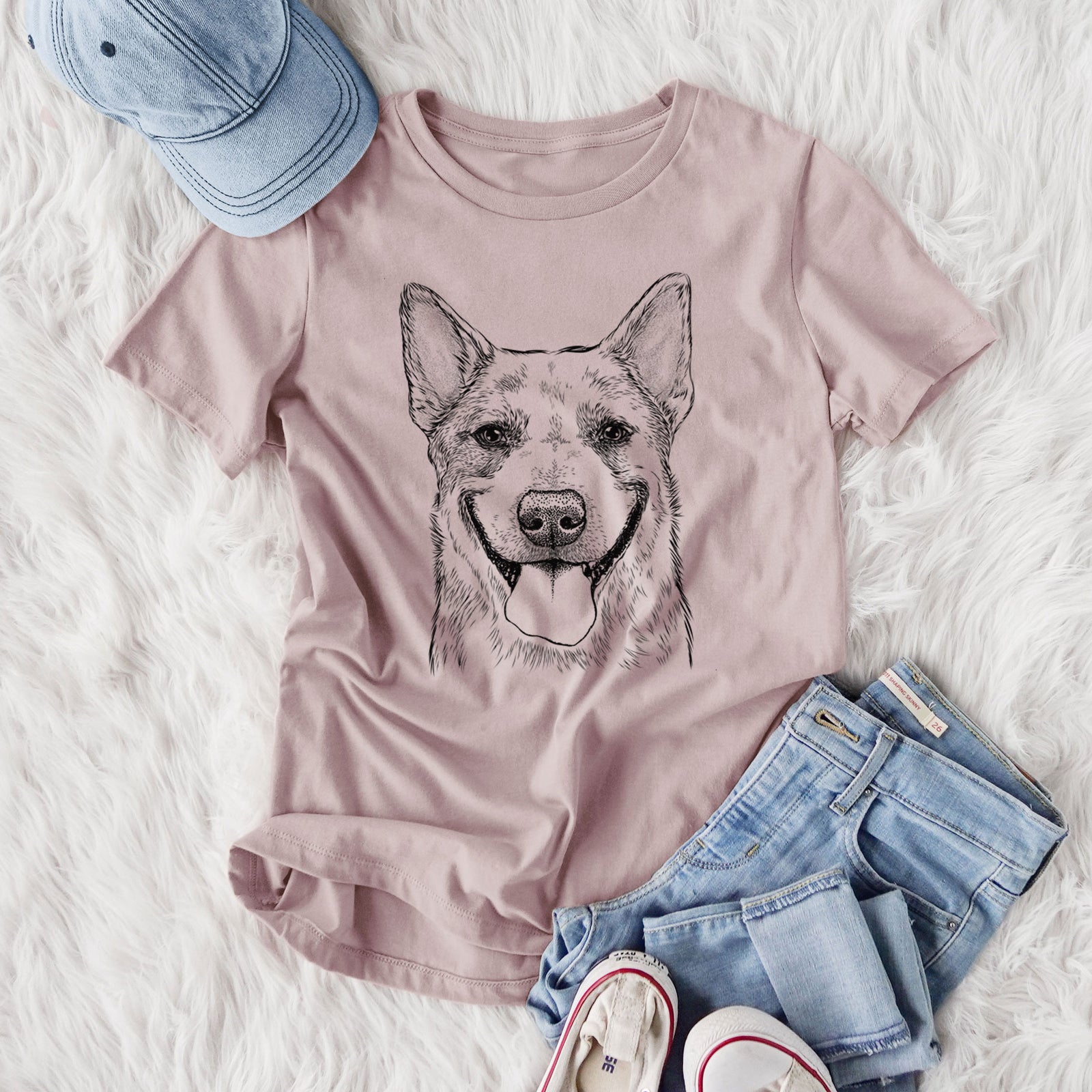 Bare Rio the Australian Cattle Dog - Women's Lightweight Relaxed Fit 100% Cotton Crewneck
