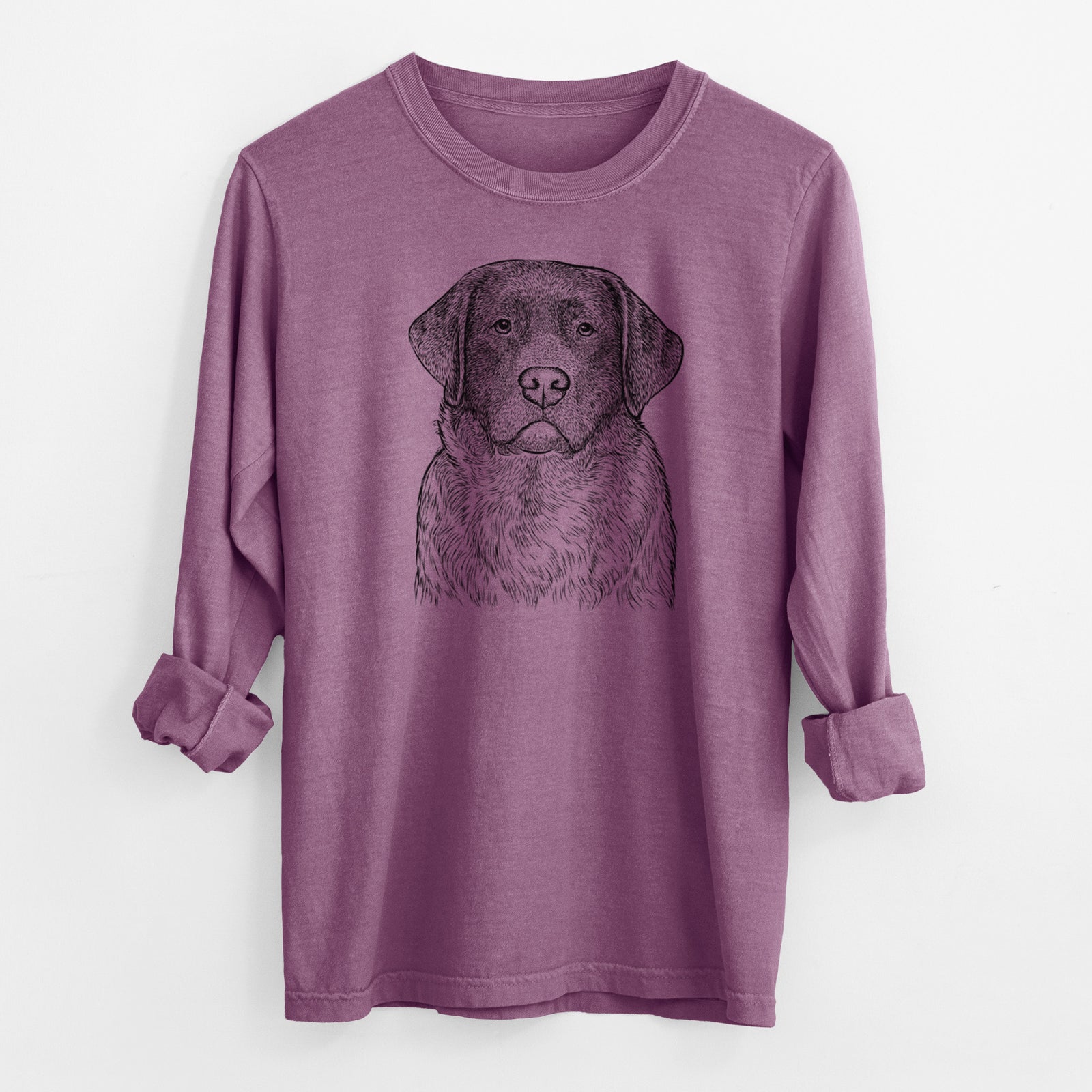 Bare River the English Labrador Retriever - Men's Heavyweight 100% Cotton Long Sleeve