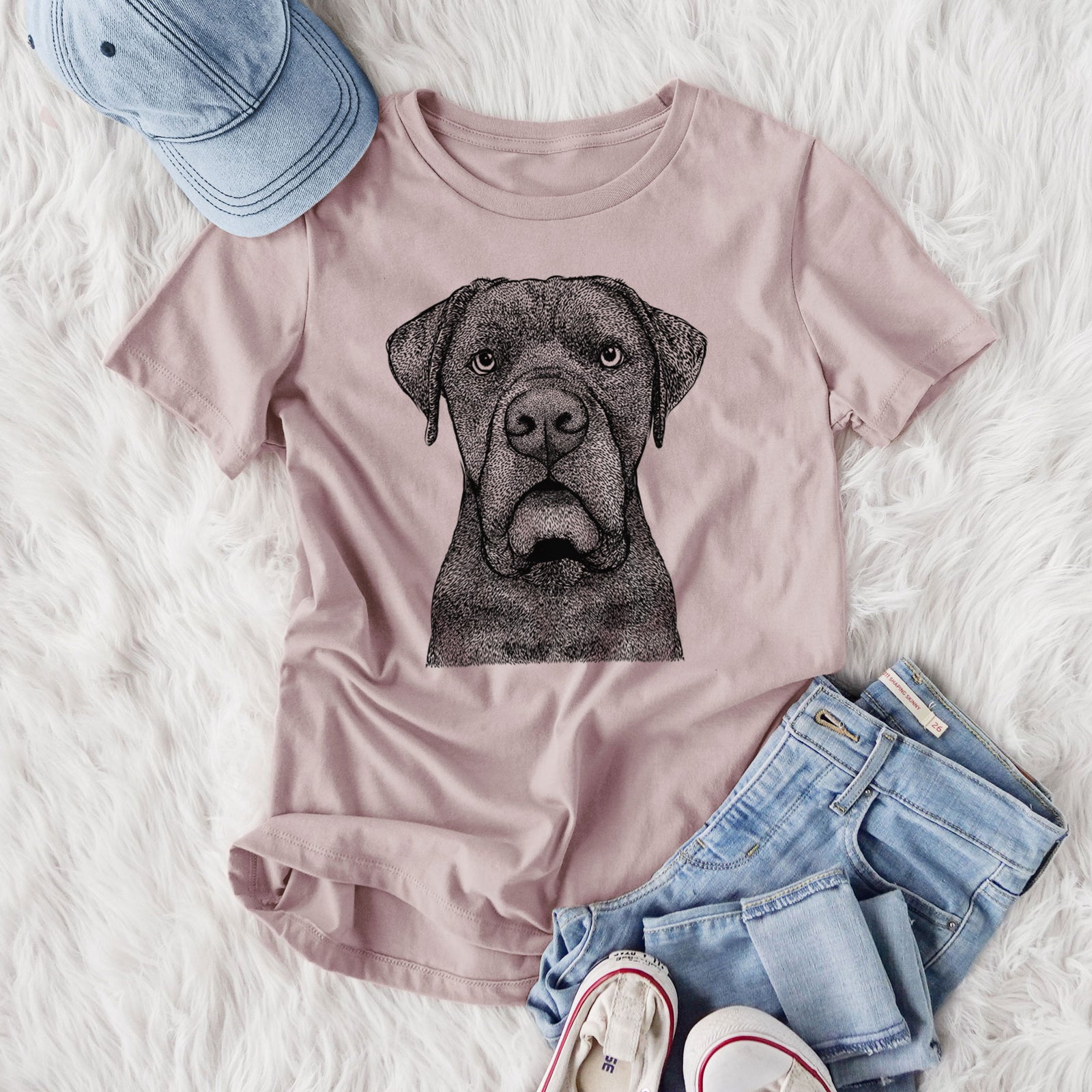 Bare Rocco the Cane Corso - Women's Lightweight Relaxed Fit 100% Cotton Crewneck