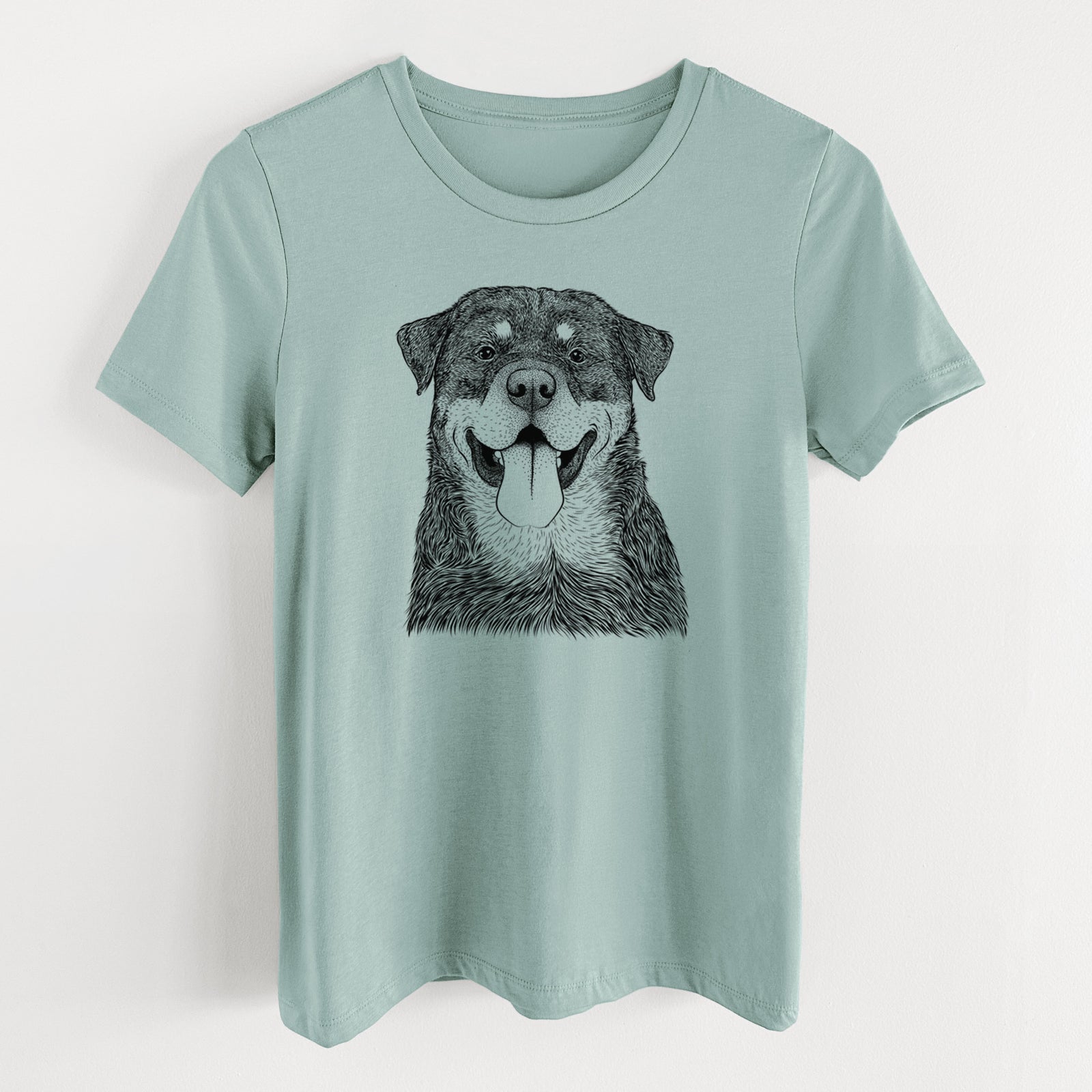 Bare Romeo the Rottweiler - Women's Lightweight Relaxed Fit 100% Cotton Crewneck