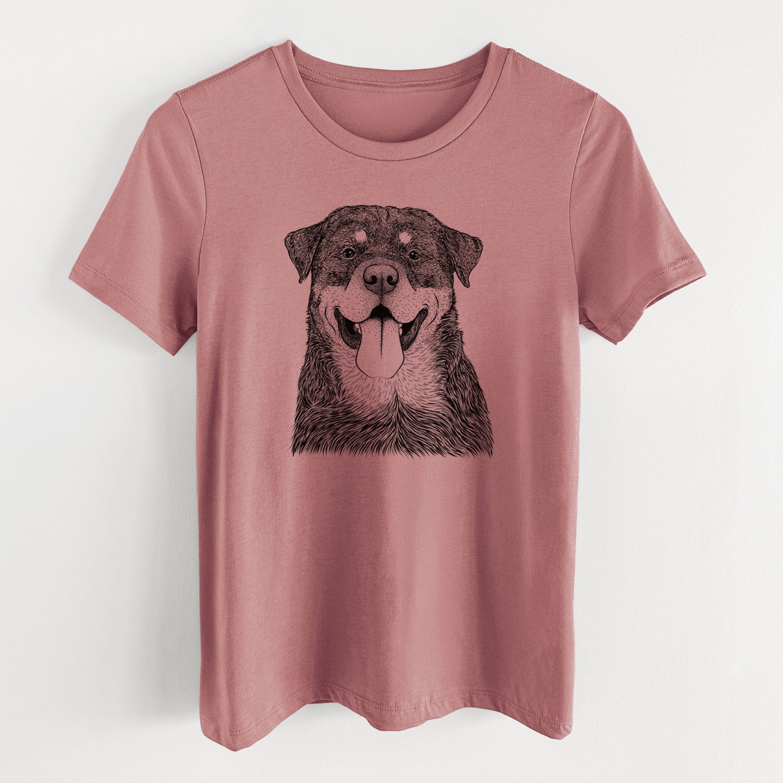 Bare Romeo the Rottweiler - Women's Lightweight Relaxed Fit 100% Cotton Crewneck