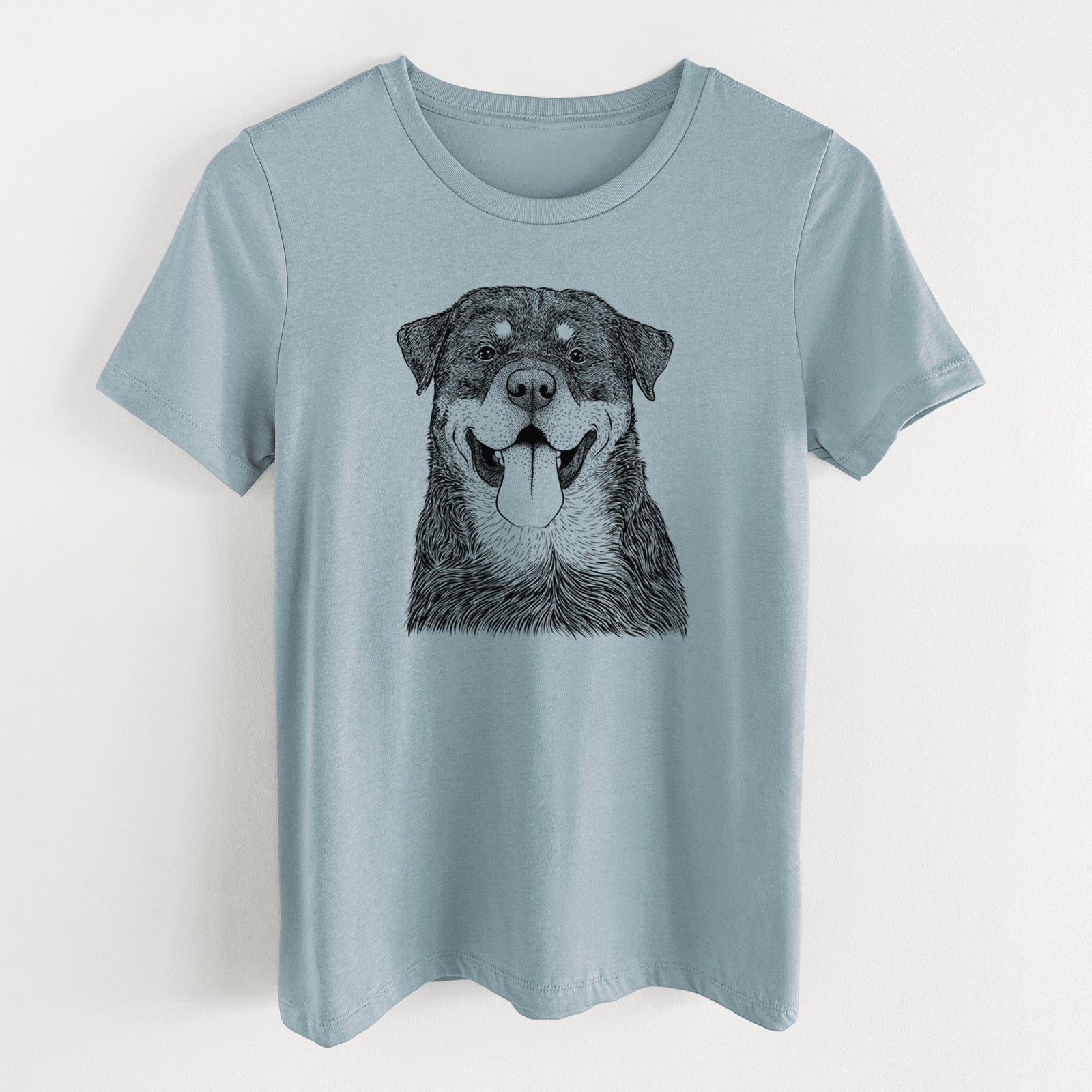 Bare Romeo the Rottweiler - Women's Lightweight Relaxed Fit 100% Cotton Crewneck