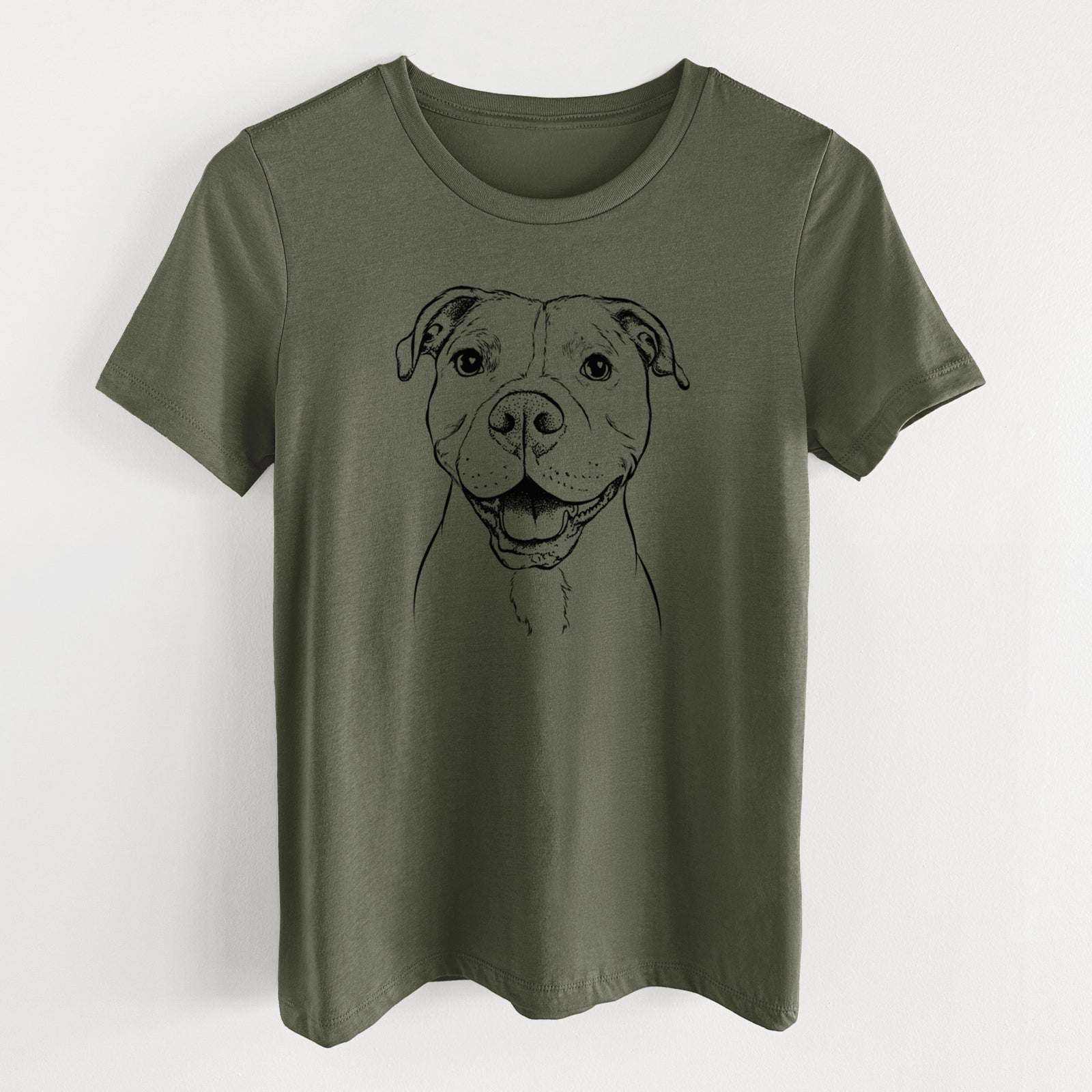 Bare Roscoe the Pitbull - Women's Lightweight Relaxed Fit 100% Cotton Crewneck