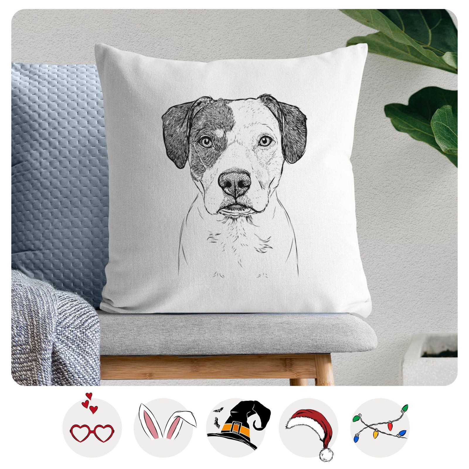 Ryleigh the Beagle Pitbull Mix - Throw Pillow Cover