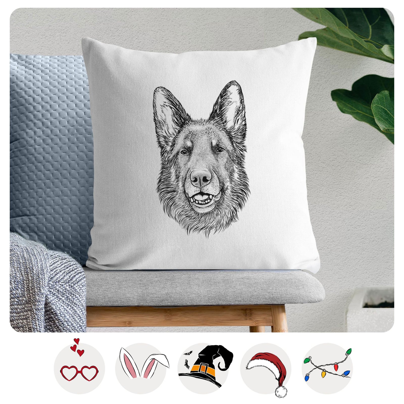 Sammie the German Shepherd - Throw Pillow Cover