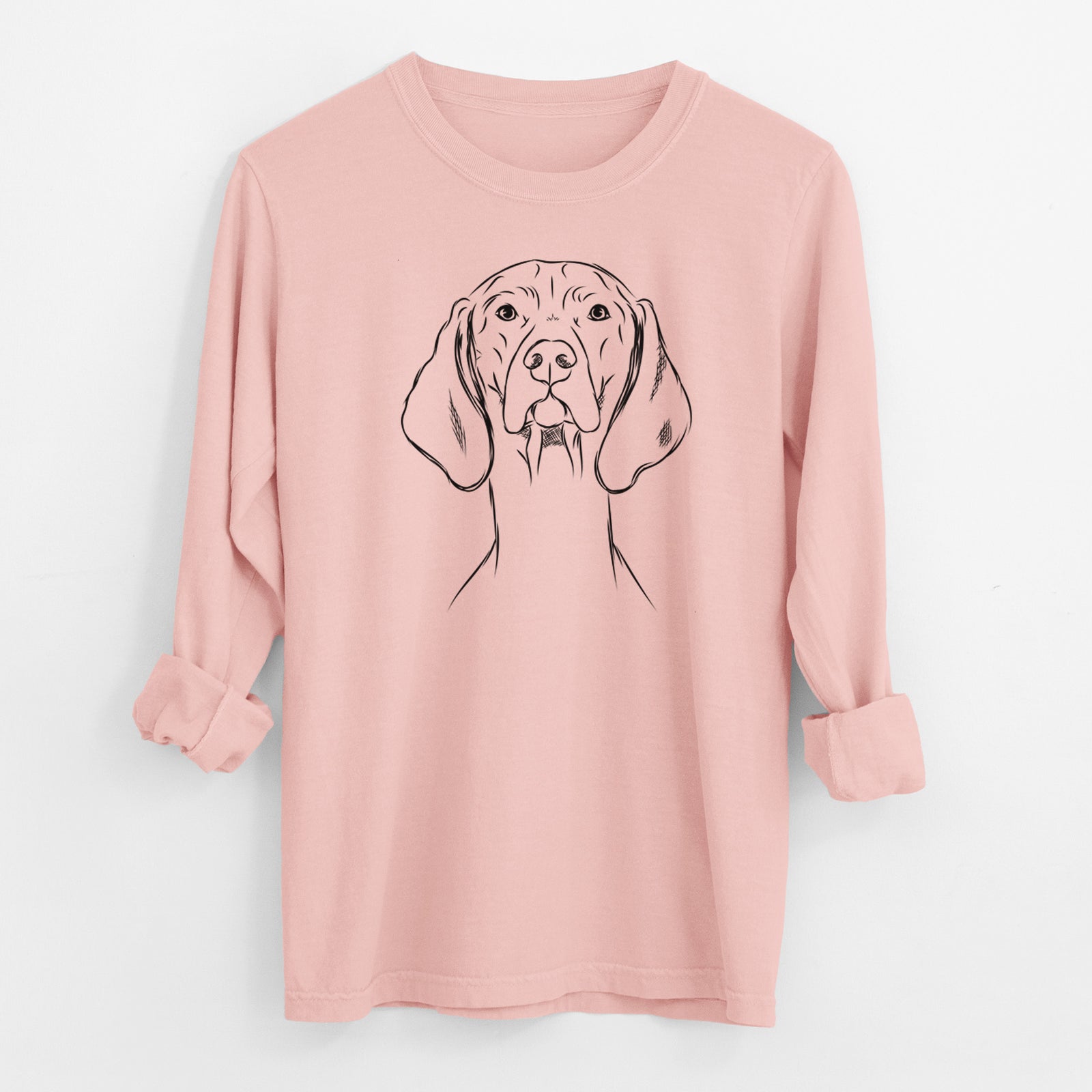 Bare Sawyer the Vizsla - Men's Heavyweight 100% Cotton Long Sleeve