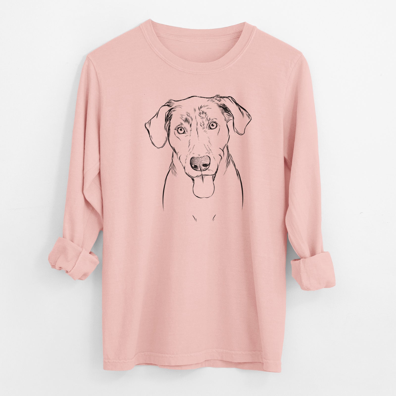Bare Scout Marie the Chocolate Lab - Men's Heavyweight 100% Cotton Long Sleeve
