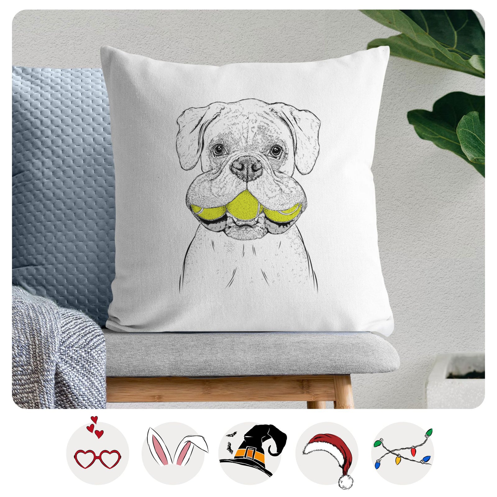 Seamus the Boxer - Throw Pillow Cover