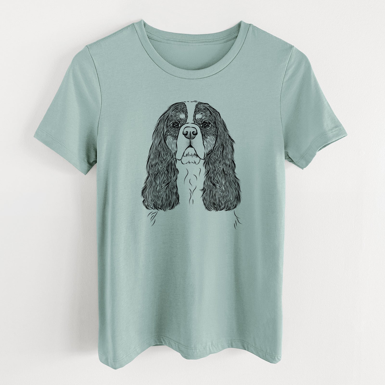Bare Sebastian the Cavalier King Charles Spaniel - Women's Lightweight Relaxed Fit 100% Cotton Crewneck