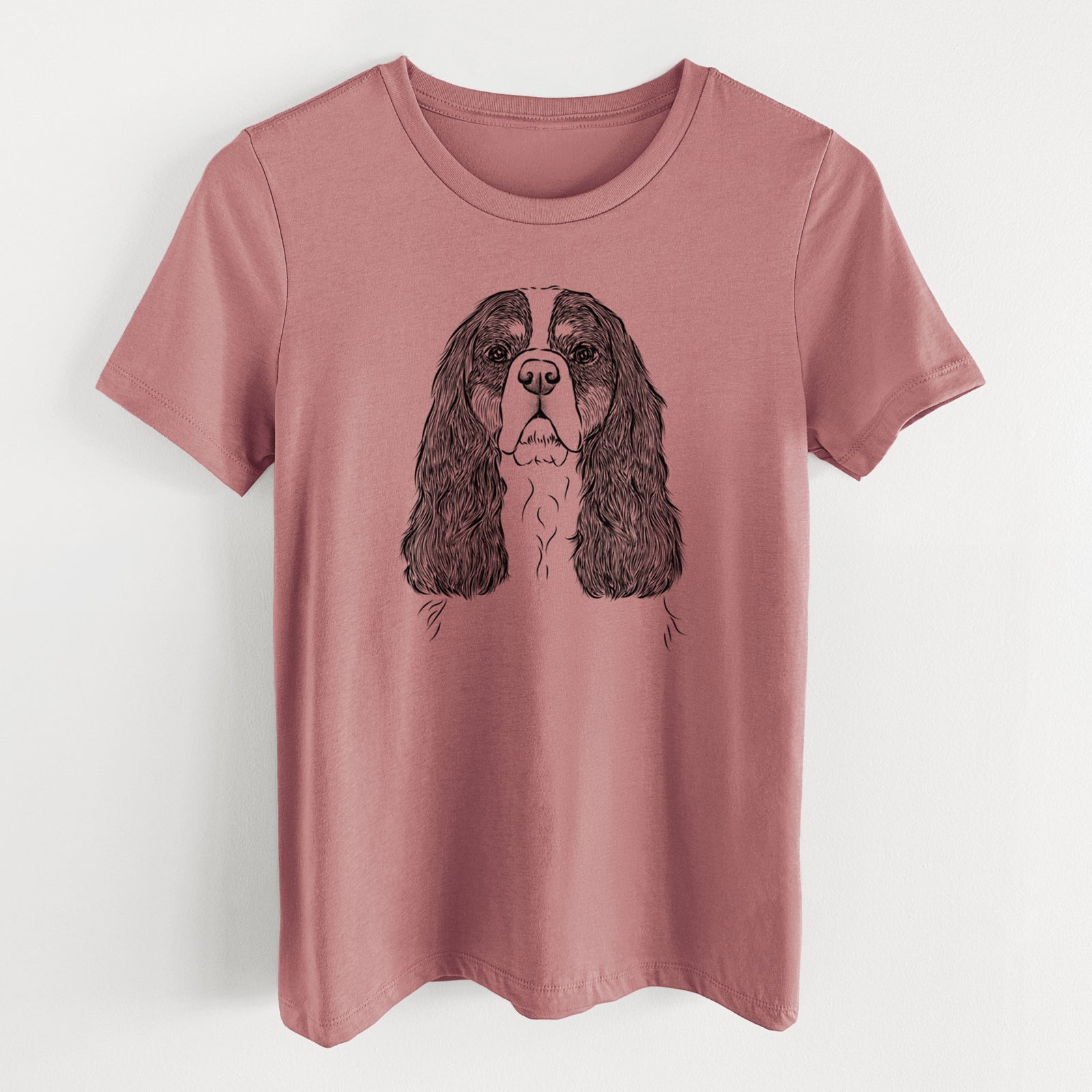 Bare Sebastian the Cavalier King Charles Spaniel - Women's Lightweight Relaxed Fit 100% Cotton Crewneck