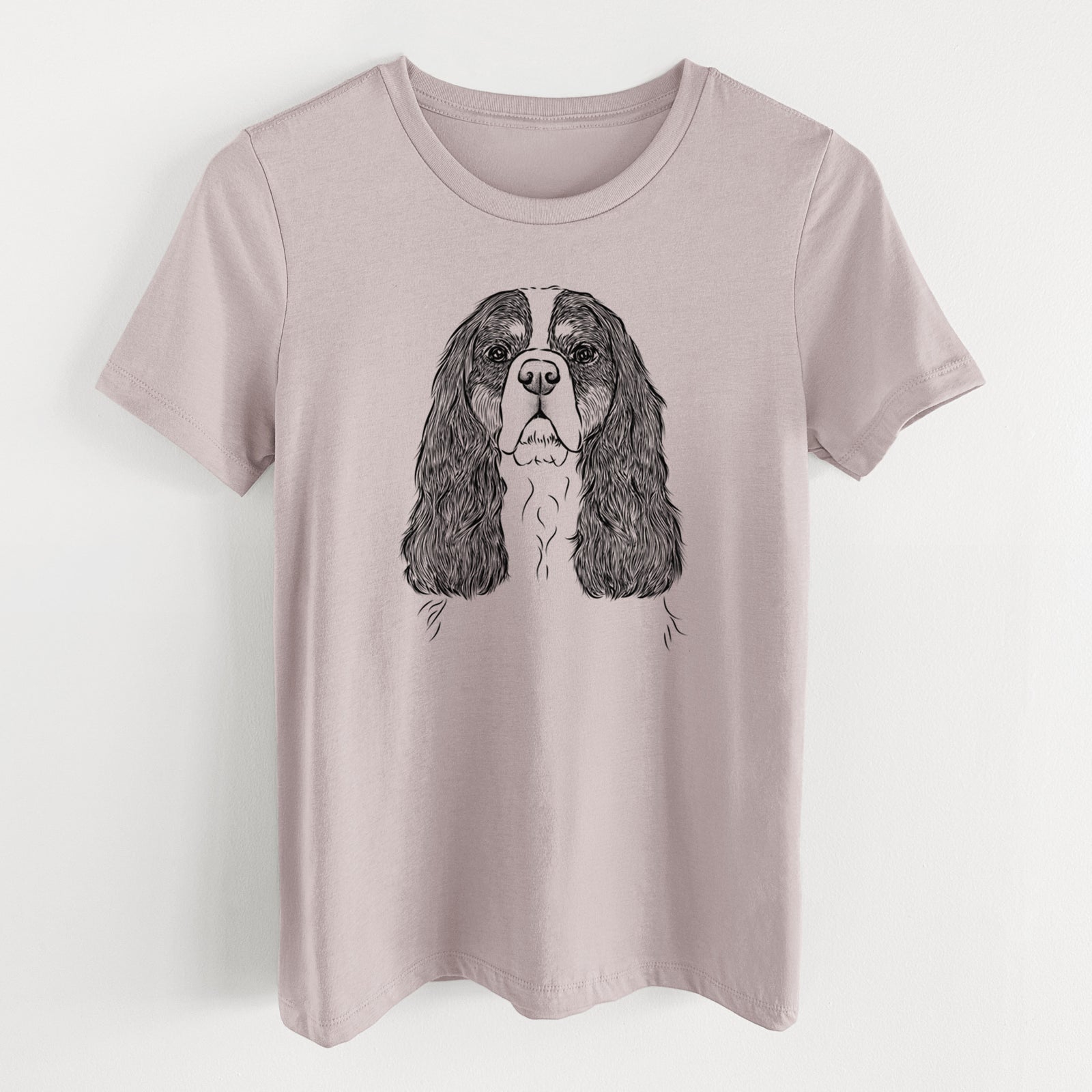 Bare Sebastian the Cavalier King Charles Spaniel - Women's Lightweight Relaxed Fit 100% Cotton Crewneck