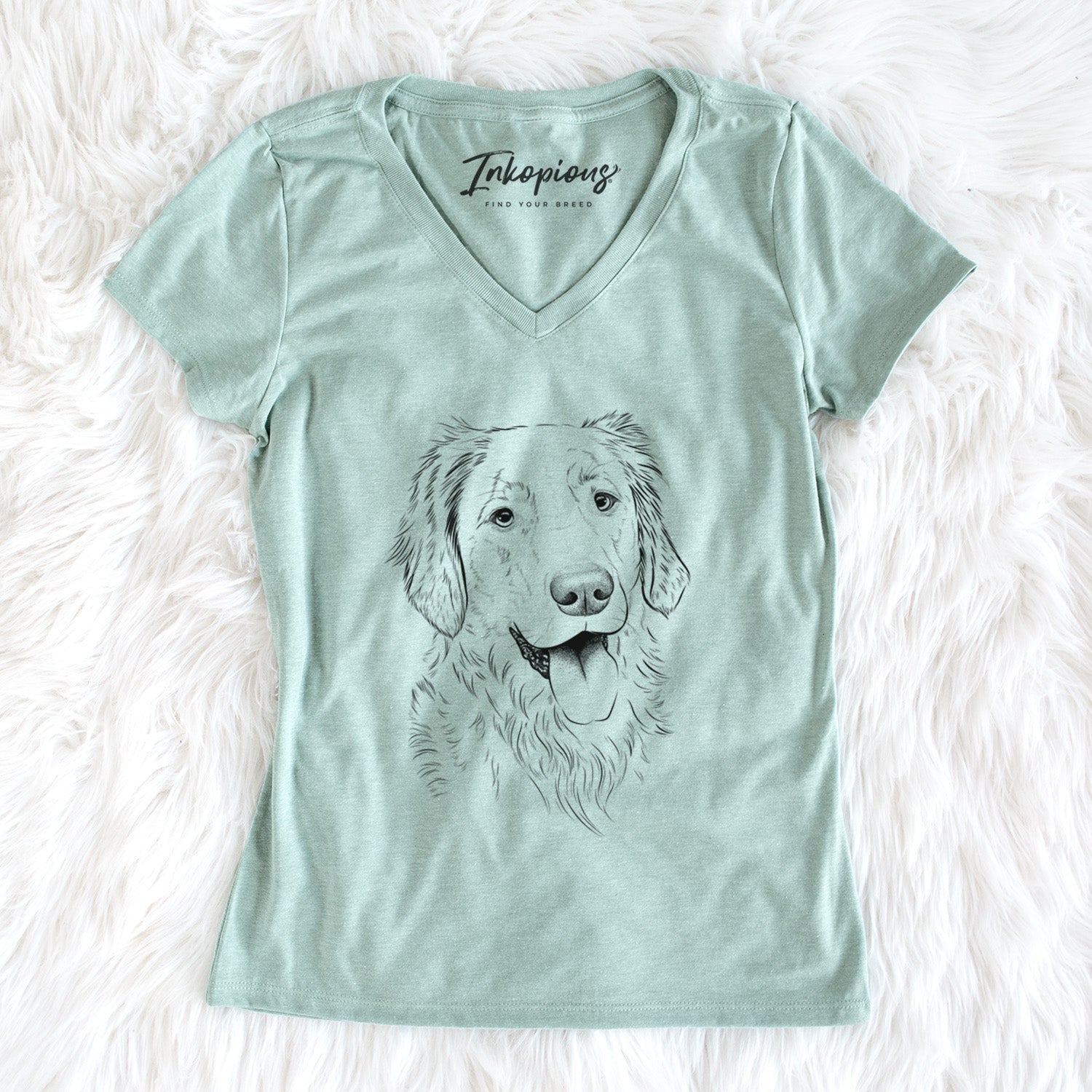 Bare Semba the Golden Retriever - Women's V-neck Shirt