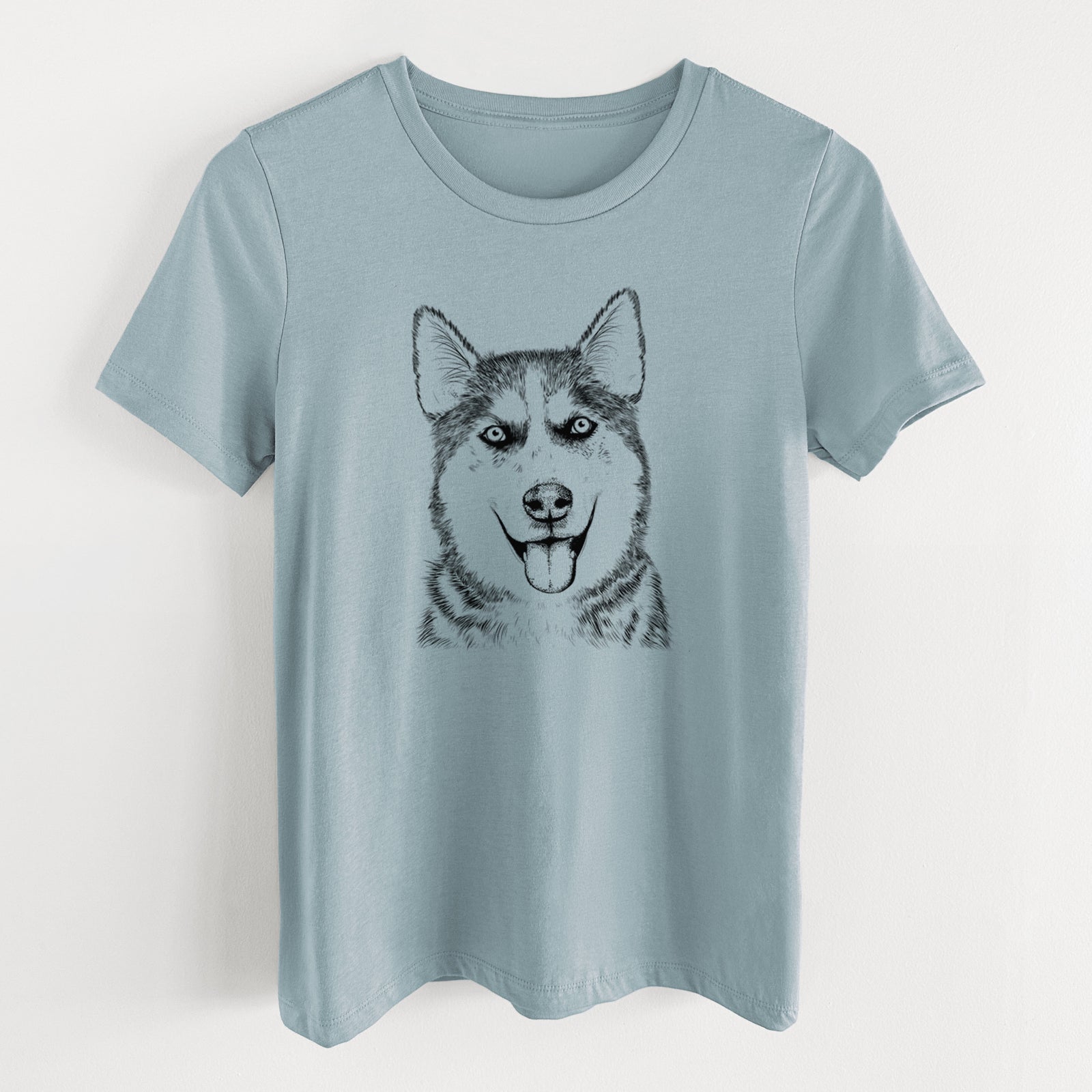 Bare Sesi the Siberian Husky - Women's Lightweight Relaxed Fit 100% Cotton Crewneck