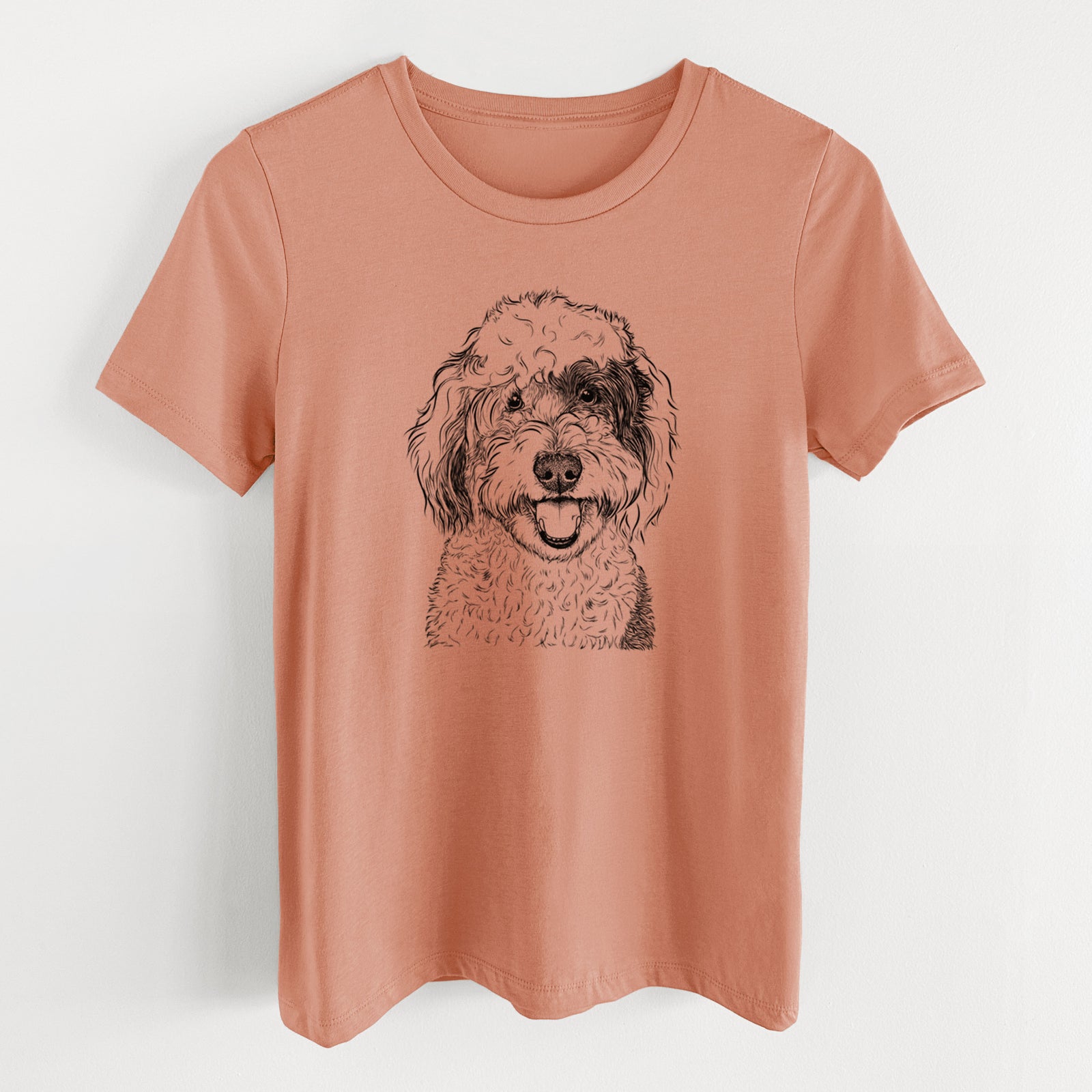 Bare Sherlock the Sheepadoodle - Women's Lightweight Relaxed Fit 100% Cotton Crewneck
