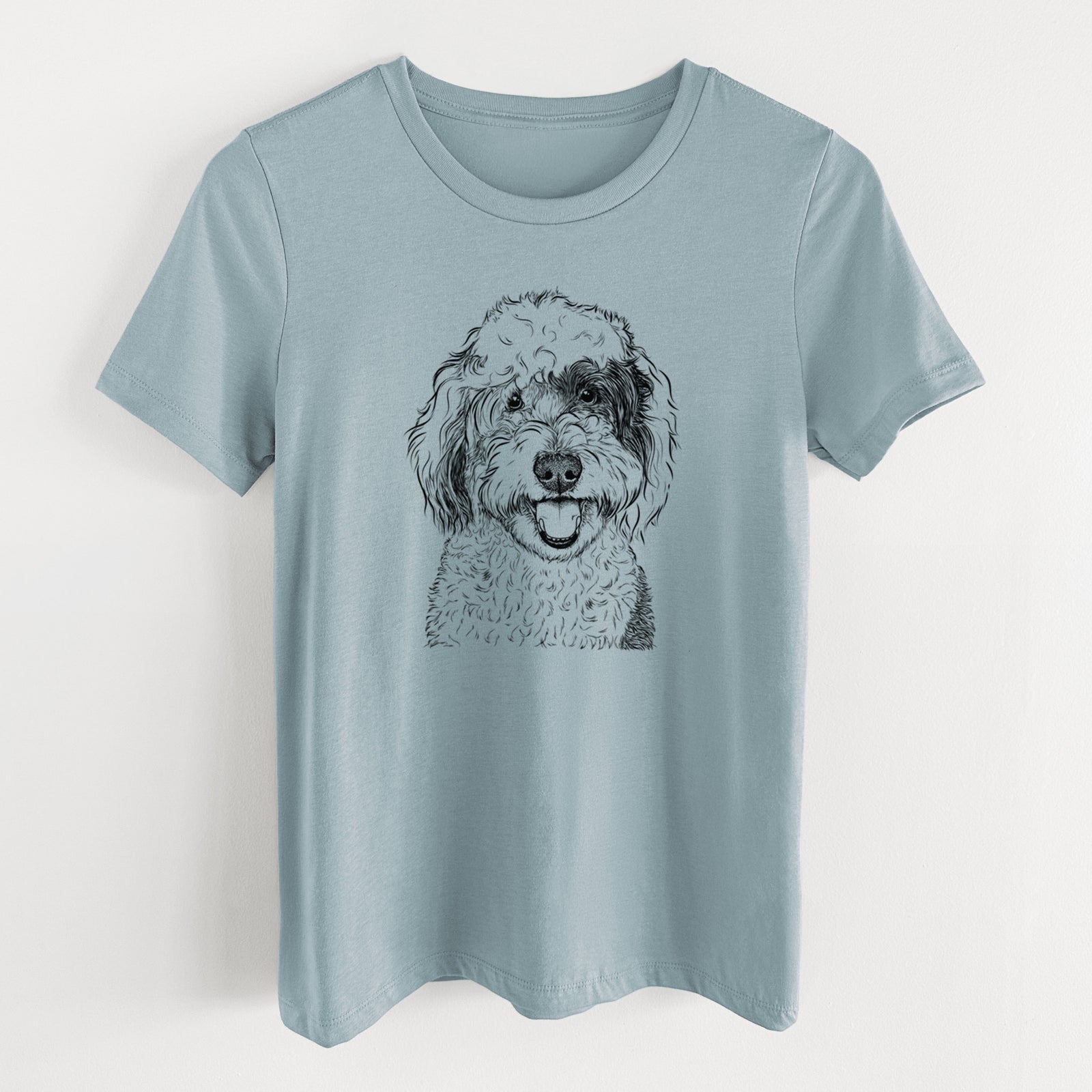Bare Sherlock the Sheepadoodle - Women's Lightweight Relaxed Fit 100% Cotton Crewneck