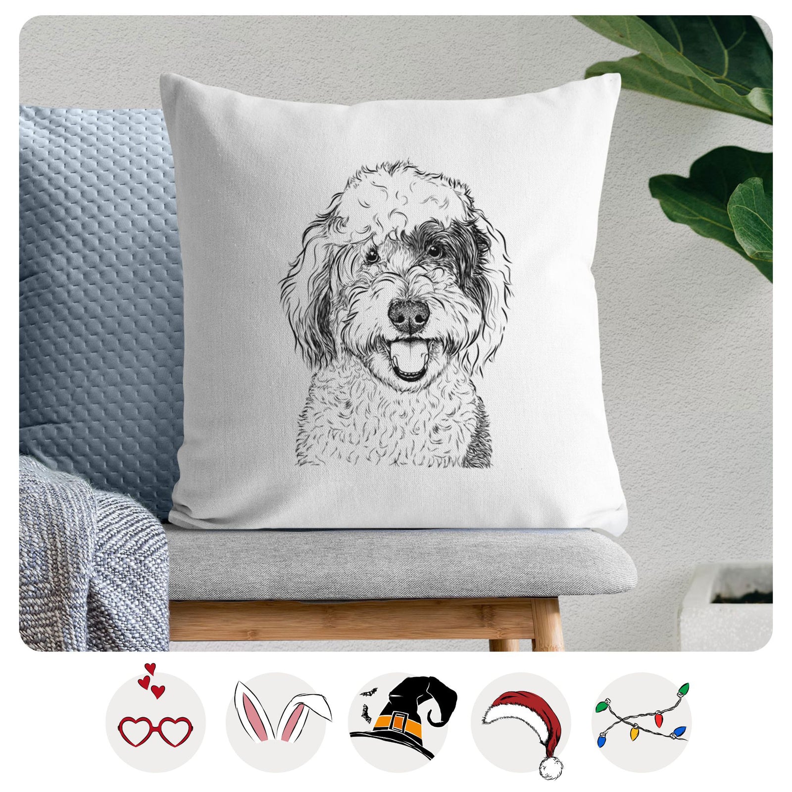 Sherlock the Sheepadoodle - Throw Pillow Cover