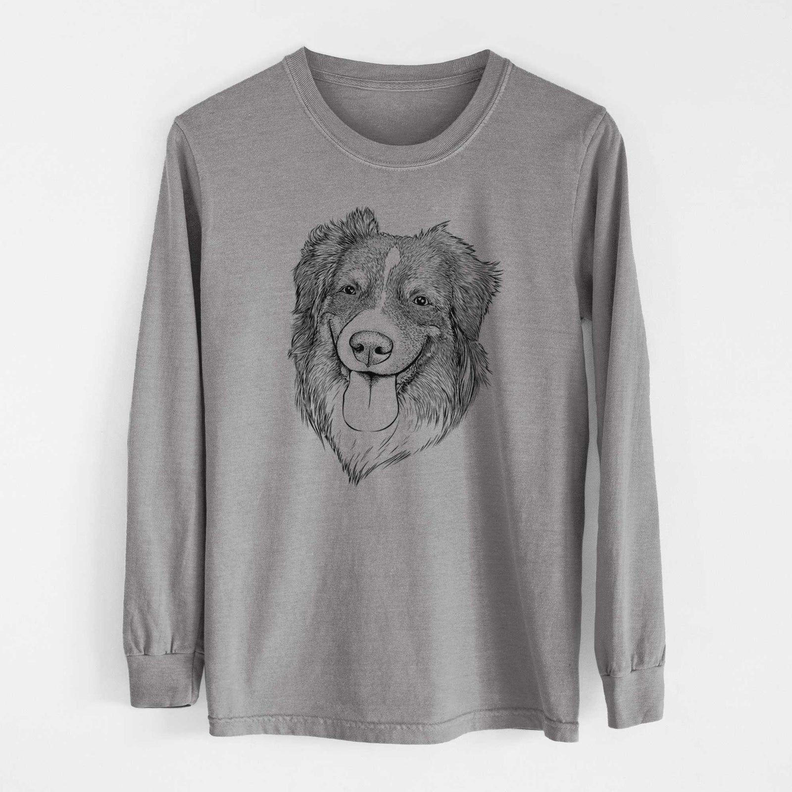 Bare Siena the Australian Shepherd - Men's Heavyweight 100% Cotton Long Sleeve