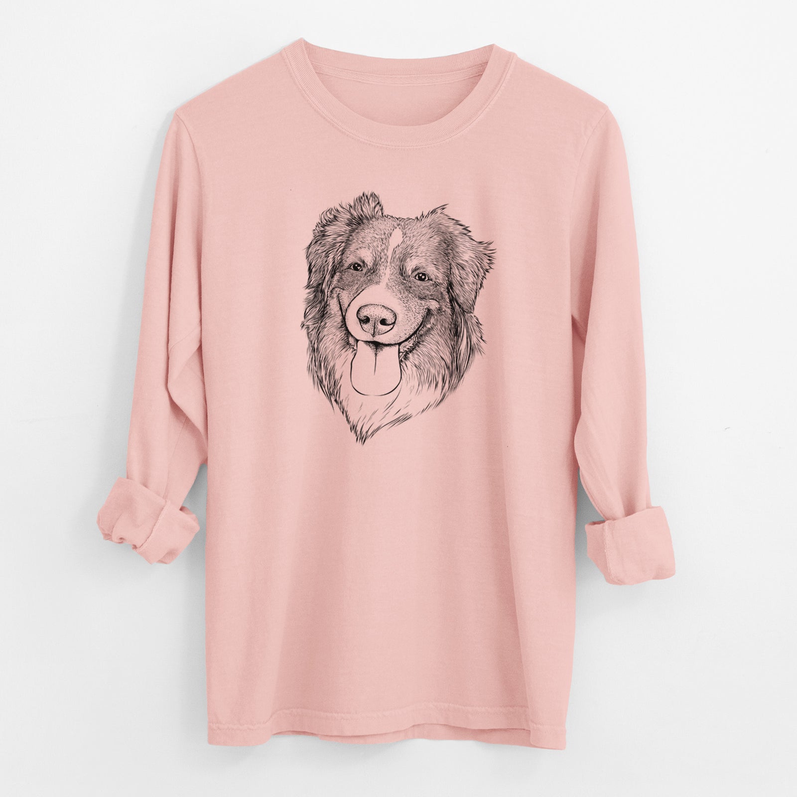 Bare Siena the Australian Shepherd - Men's Heavyweight 100% Cotton Long Sleeve