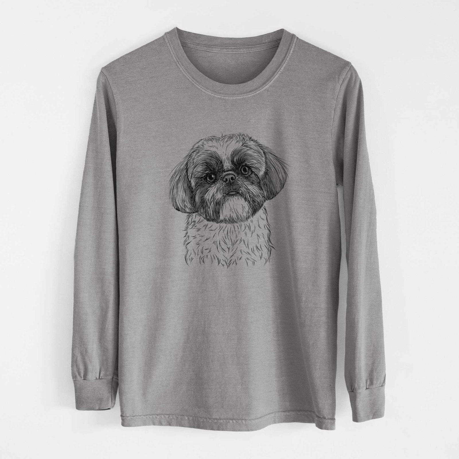 Bare Simon the Shih Tzu - Men's Heavyweight 100% Cotton Long Sleeve