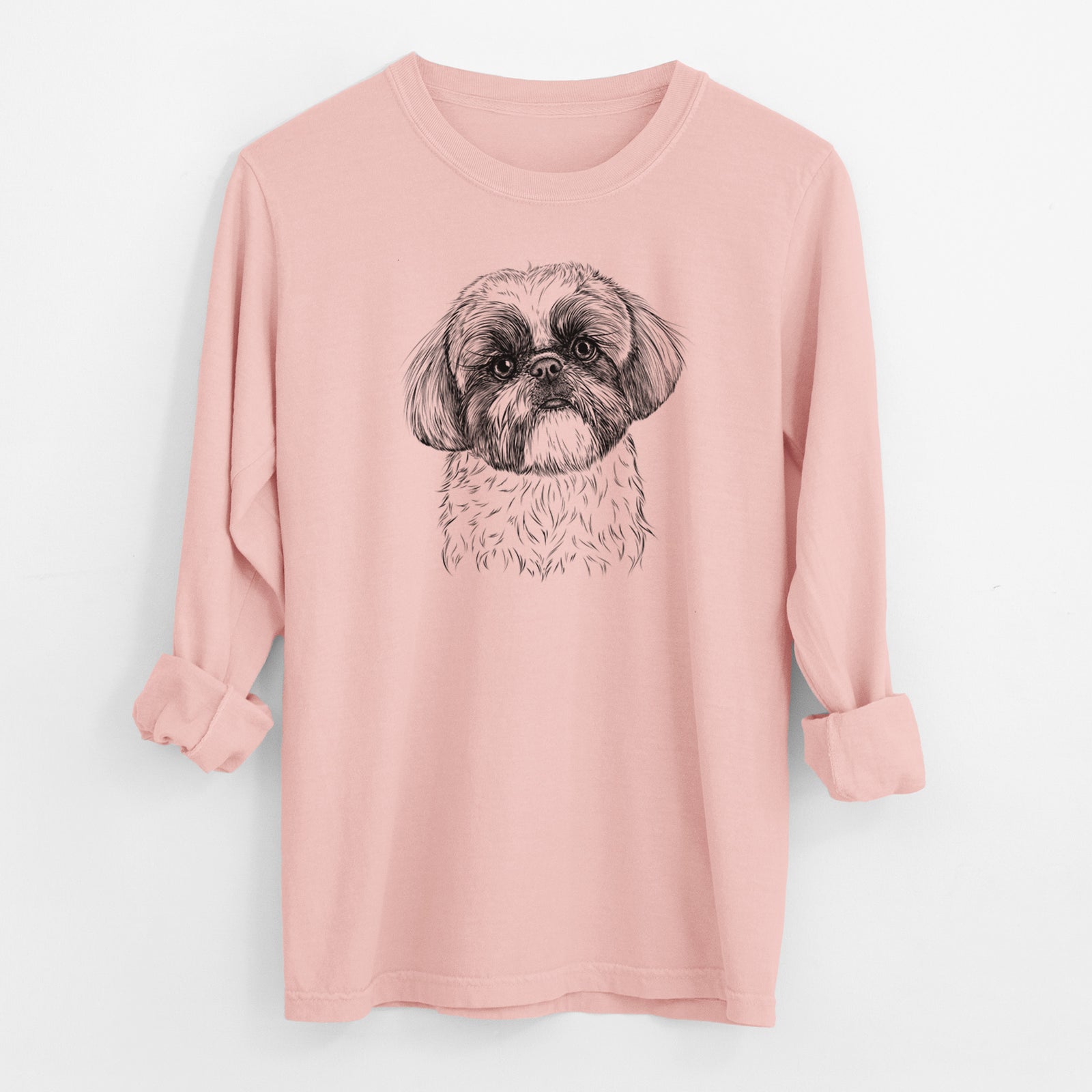 Bare Simon the Shih Tzu - Men's Heavyweight 100% Cotton Long Sleeve