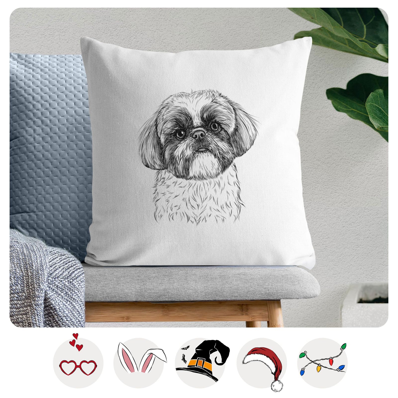 Simon the Shih Tzu - Throw Pillow Cover