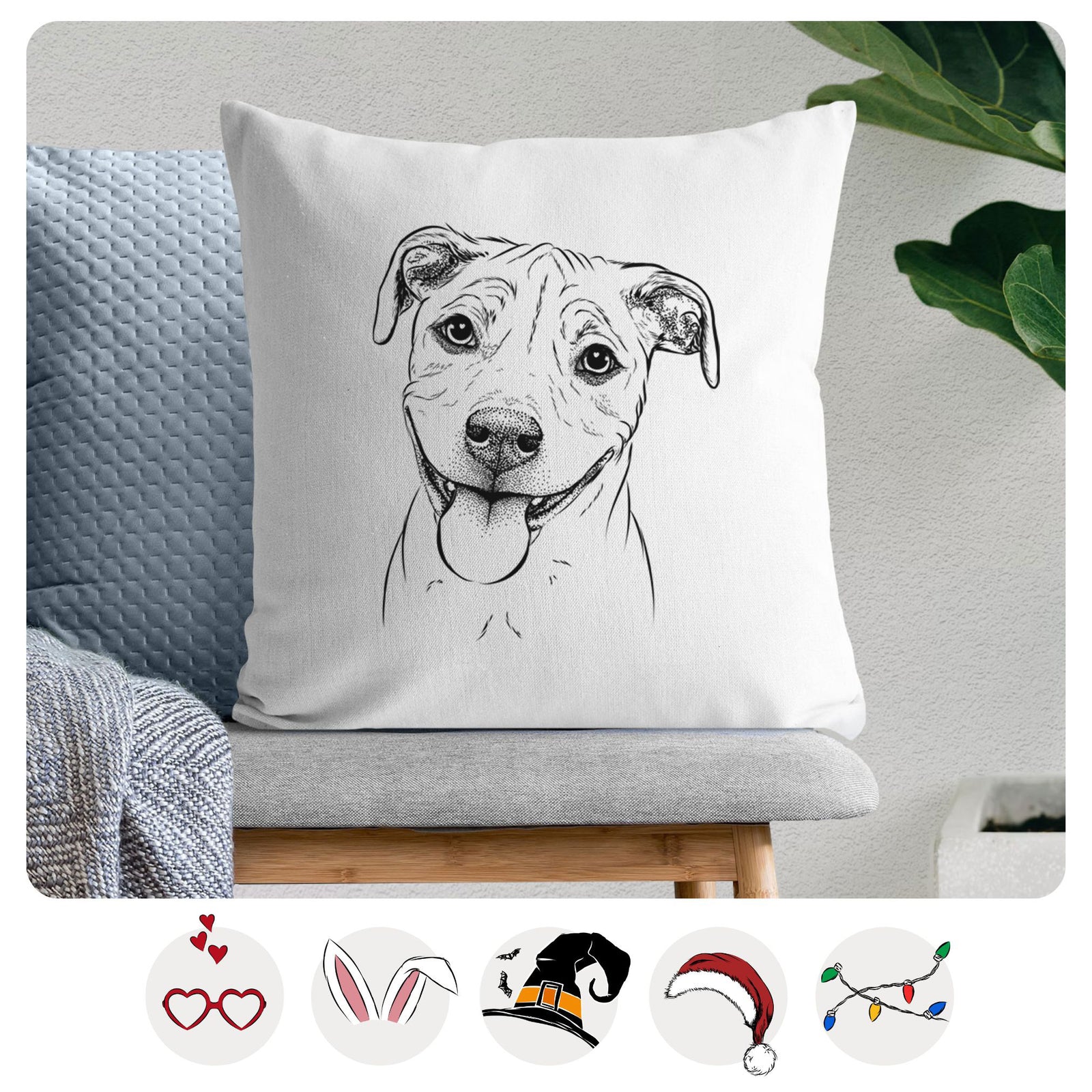 Skye the Pitweiler - Throw Pillow Cover