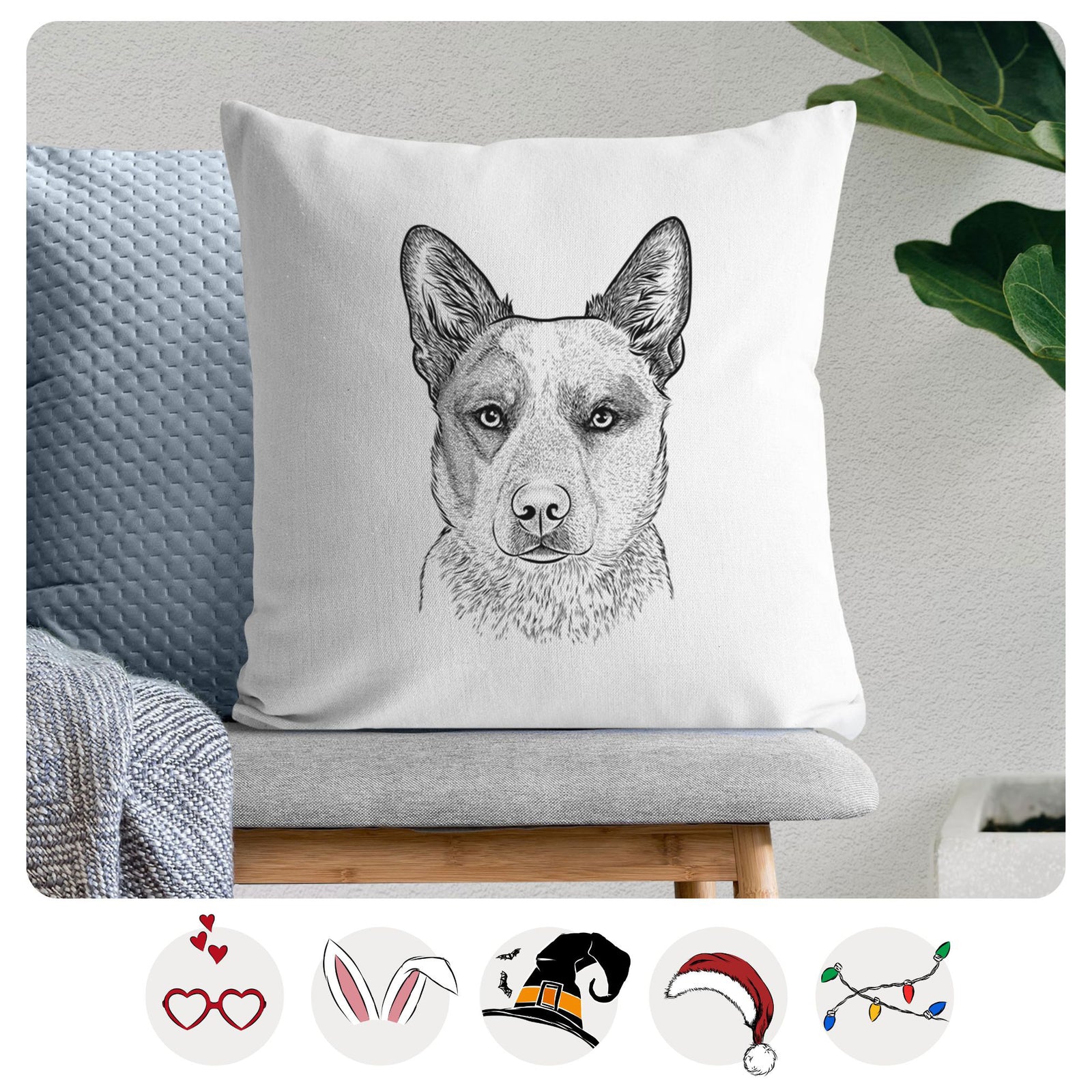 Snap the Australian Cattle Dog - Throw Pillow Cover