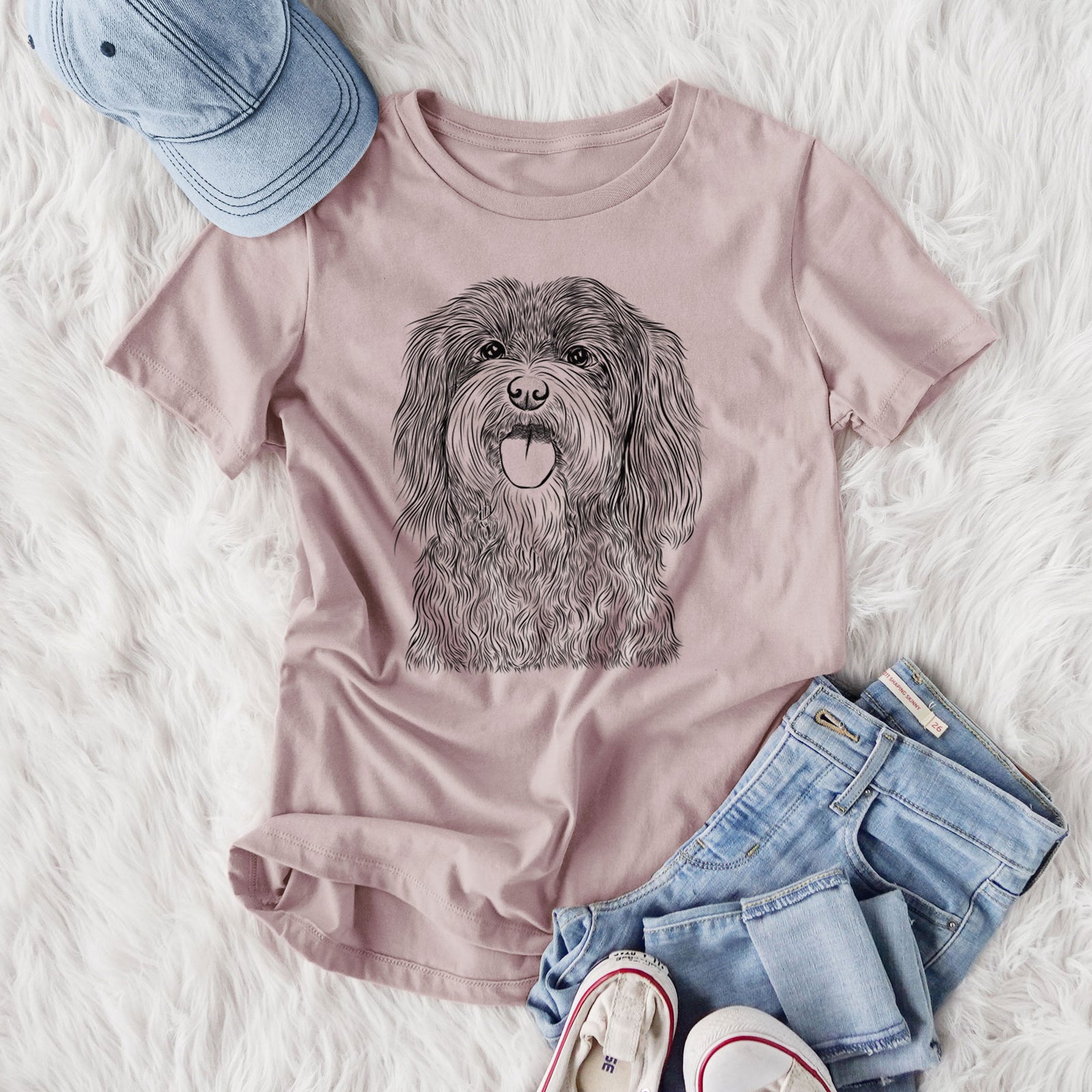 Bare Sophie the Havanese - Women's Lightweight Relaxed Fit 100% Cotton Crewneck