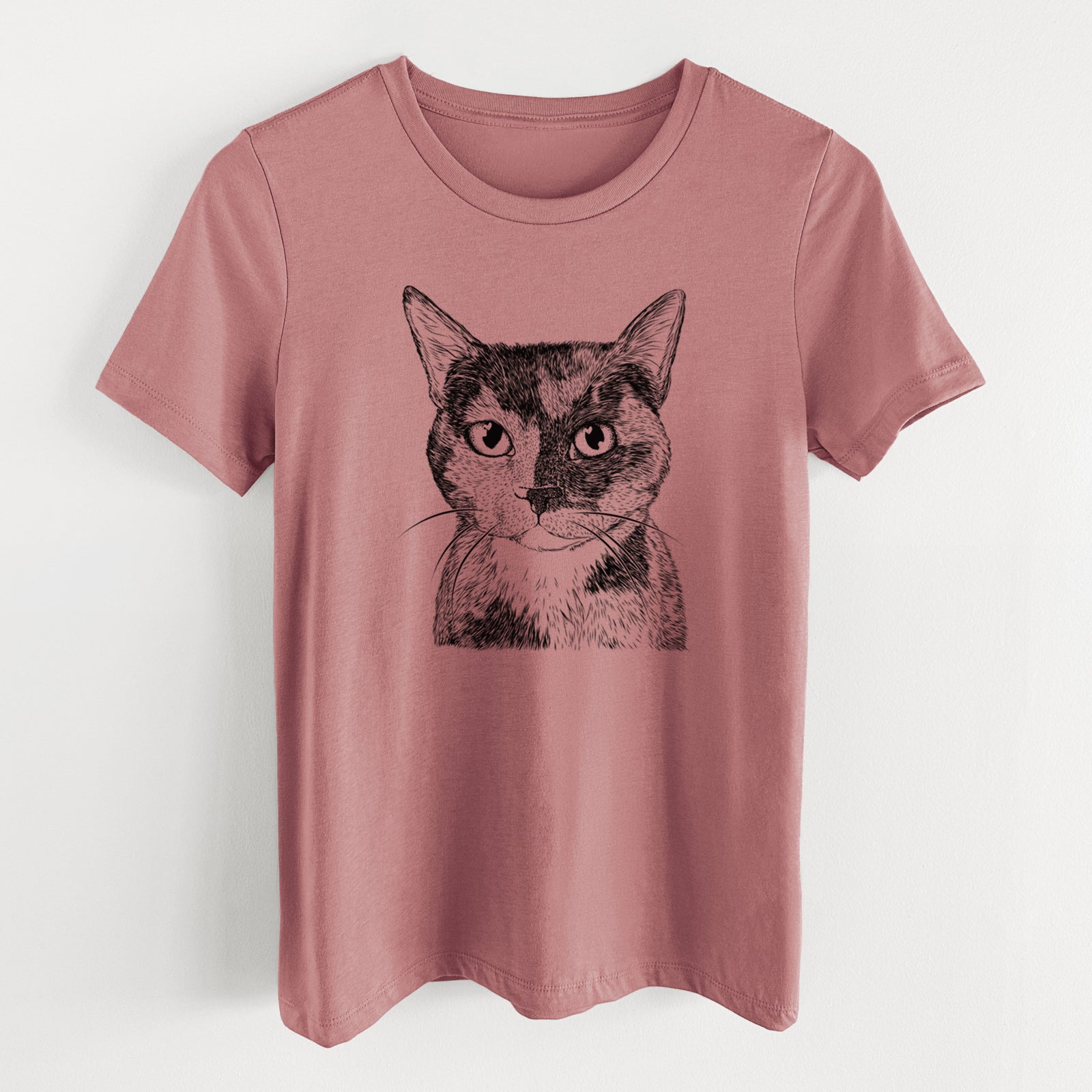 Bare Spooky Kitty the Tortoiseshell Cat - Women's Lightweight Relaxed Fit 100% Cotton Crewneck