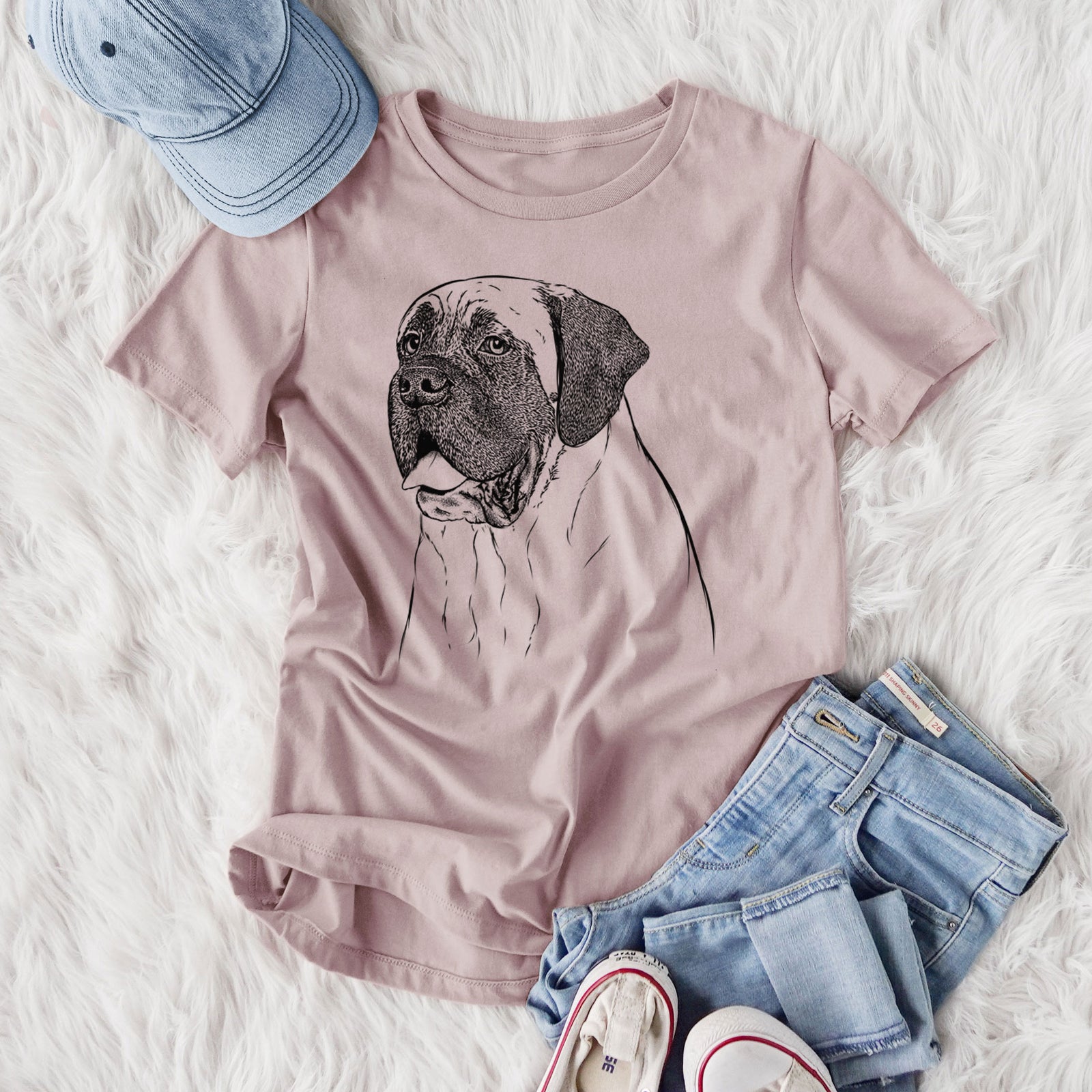 Bare Sterling the English Mastiff - Women's Lightweight Relaxed Fit 100% Cotton Crewneck