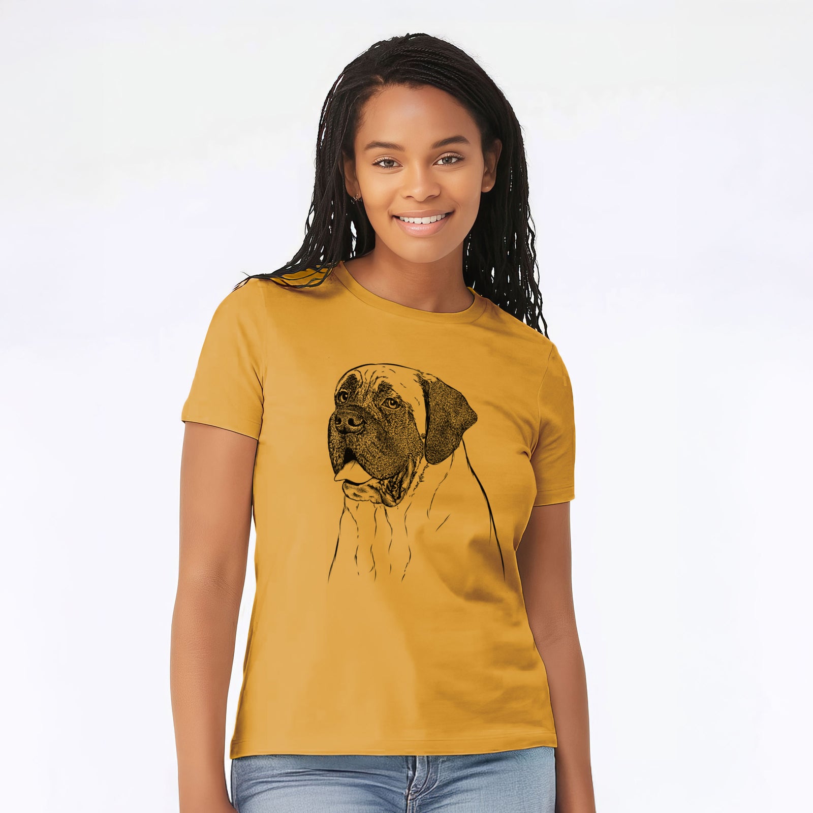 Bare Sterling the English Mastiff - Women's Lightweight Relaxed Fit 100% Cotton Crewneck