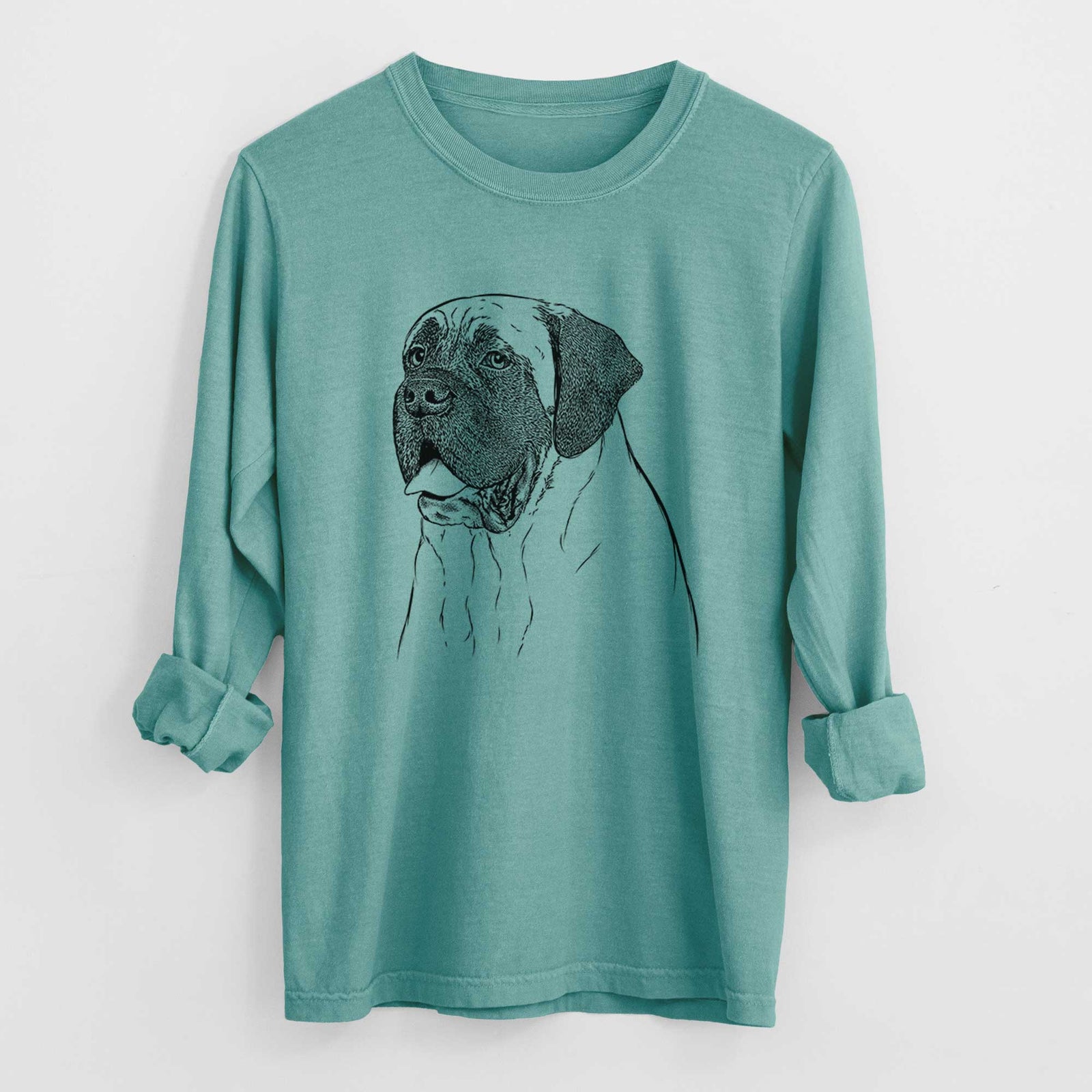 Bare Sterling the English Mastiff - Men's Heavyweight 100% Cotton Long Sleeve