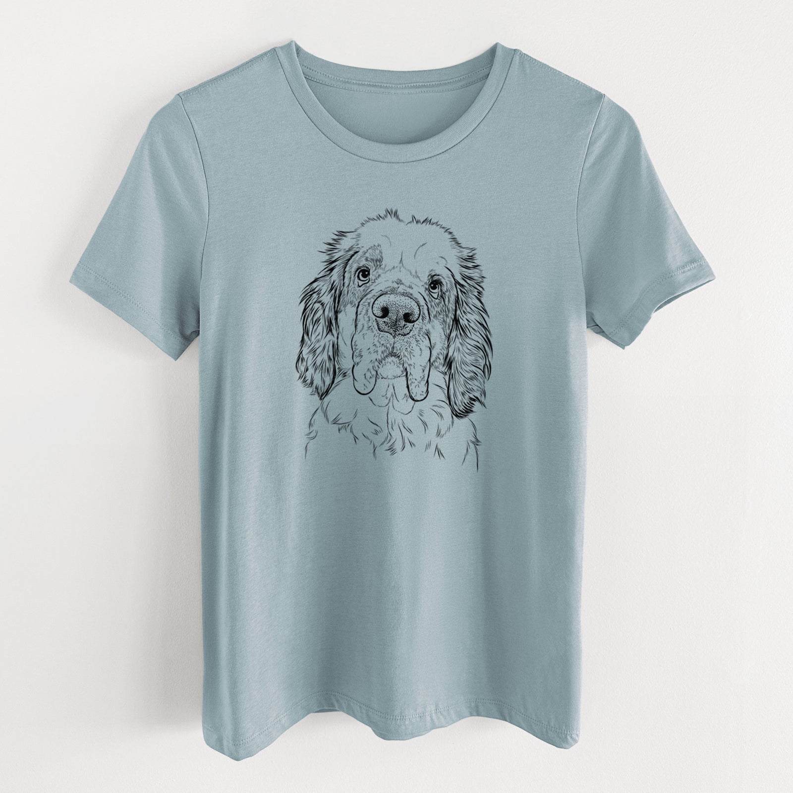Bare Sully the Clumber Spaniel - Women's Lightweight Relaxed Fit 100% Cotton Crewneck