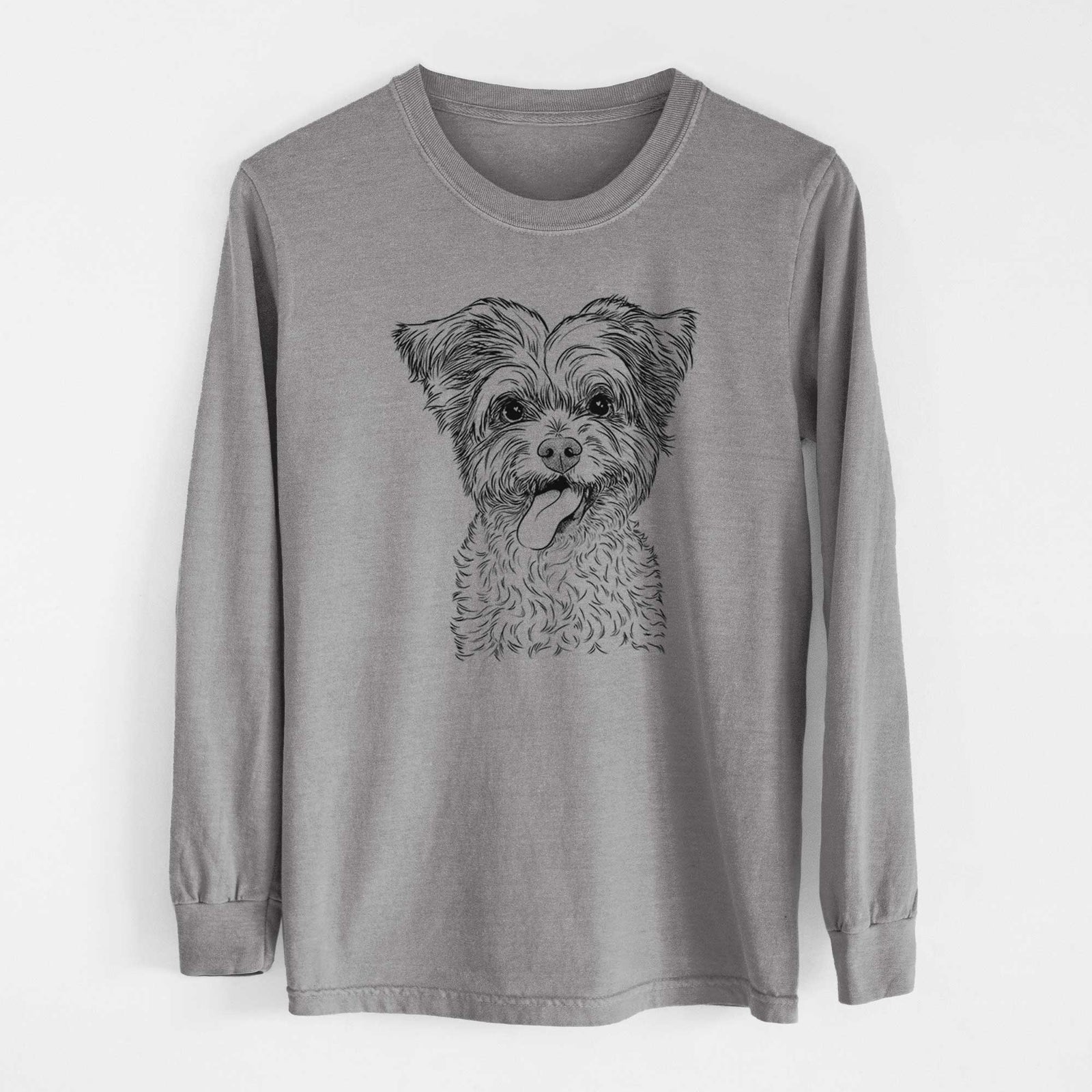 Bare Sweetie the Terrier Mix - Men's Heavyweight 100% Cotton Long Sleeve