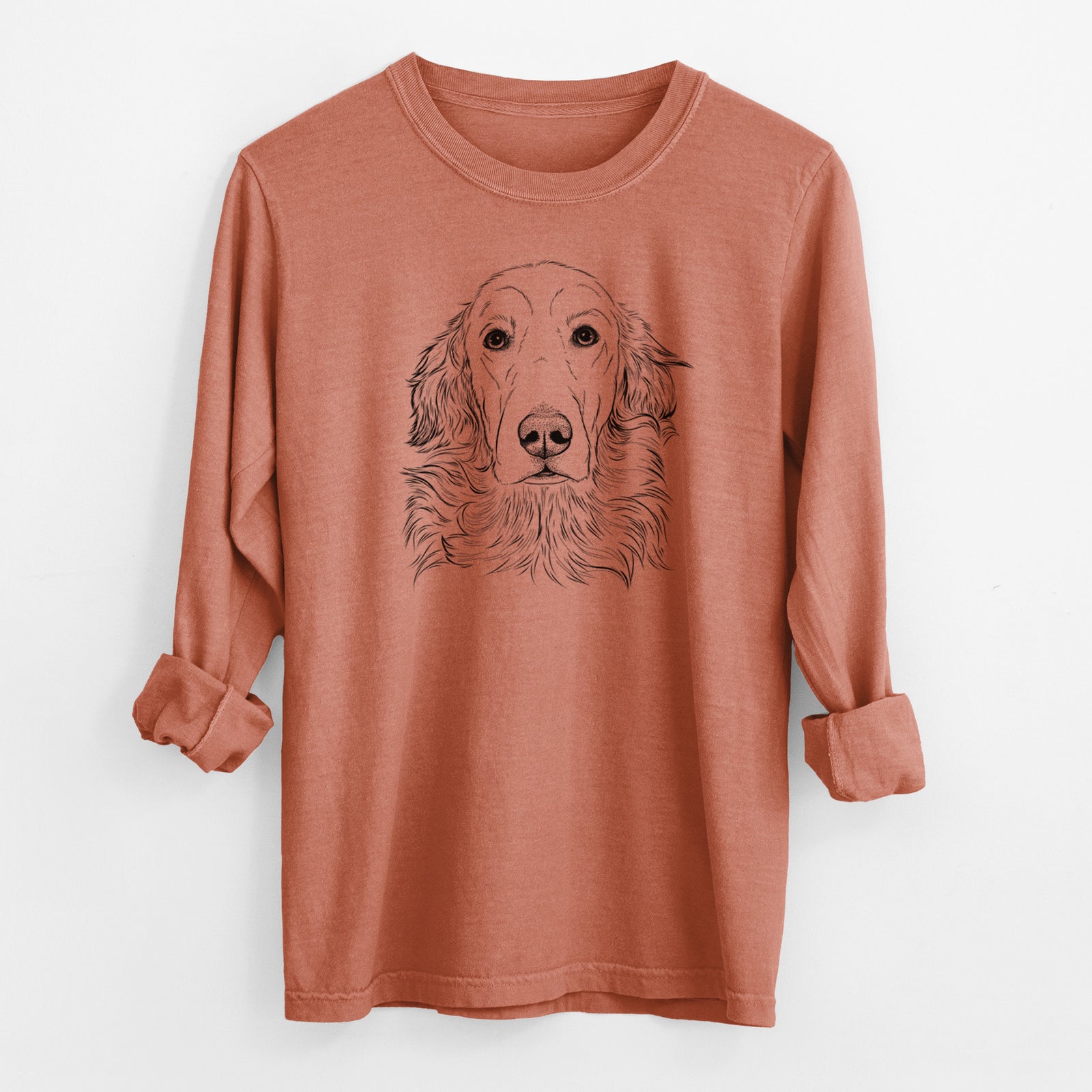 Bare Sydney the Golden Retriever - Men's Heavyweight 100% Cotton Long Sleeve