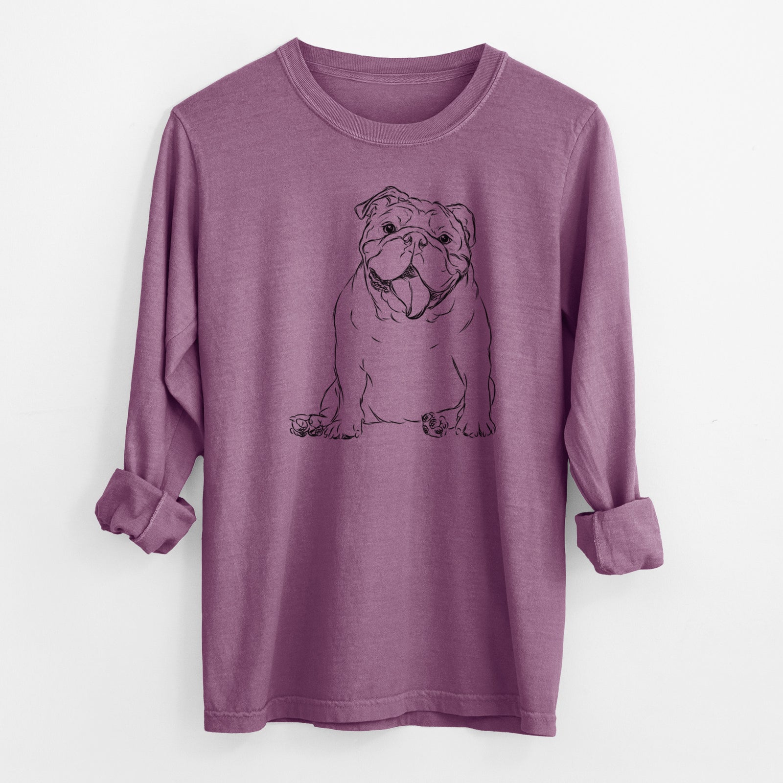 Bare Tank the English Bulldog - Men's Heavyweight 100% Cotton Long Sleeve