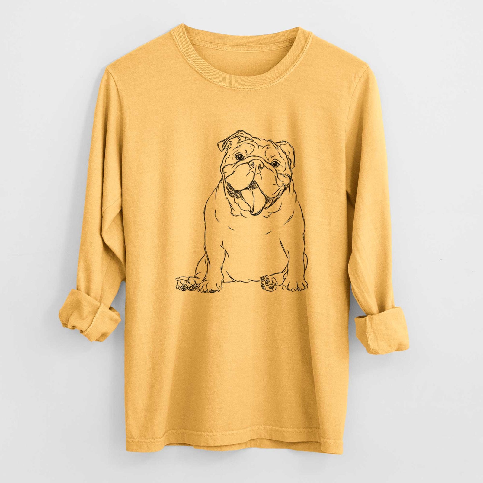 Bare Tank the English Bulldog - Men's Heavyweight 100% Cotton Long Sleeve