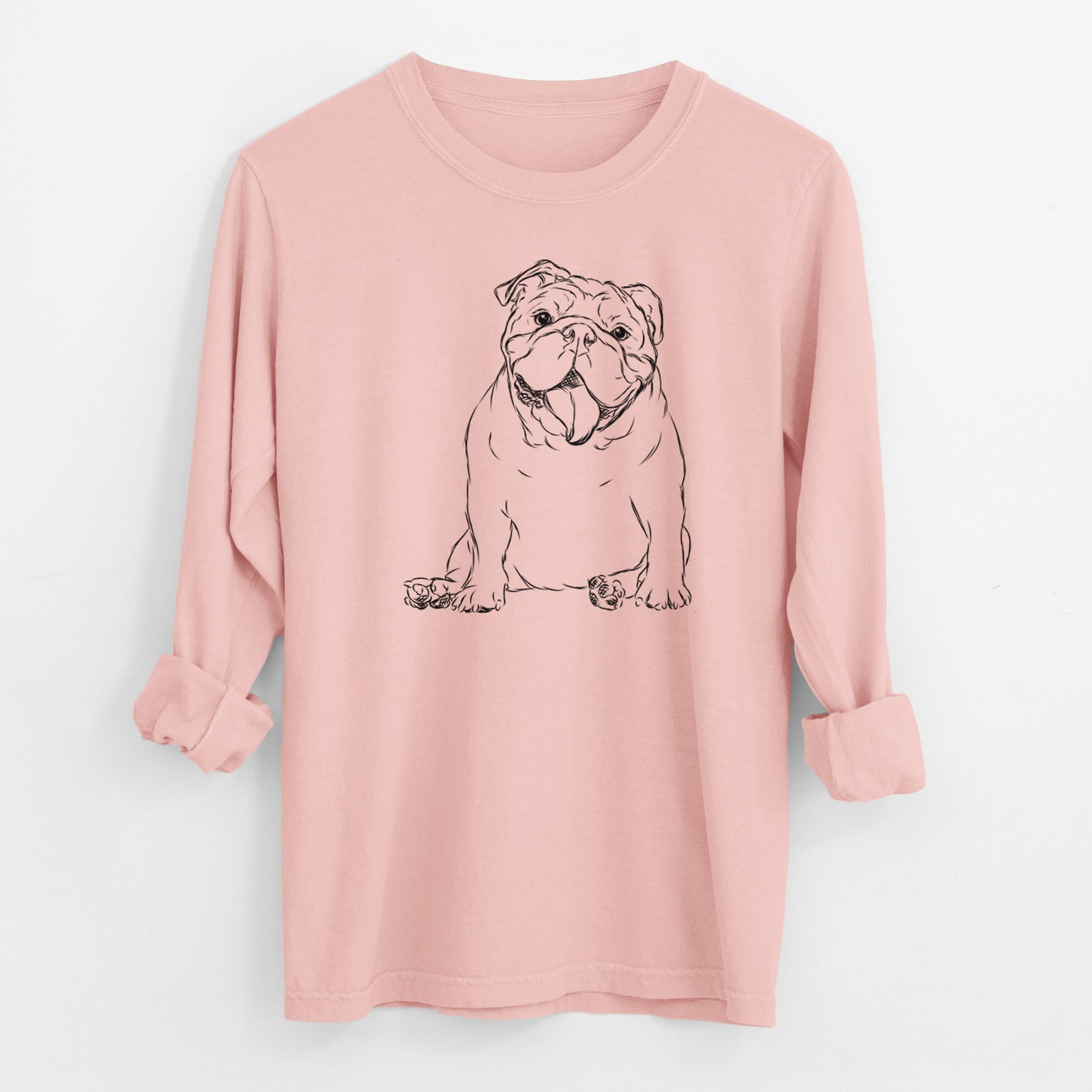 Bare Tank the English Bulldog - Men's Heavyweight 100% Cotton Long Sleeve