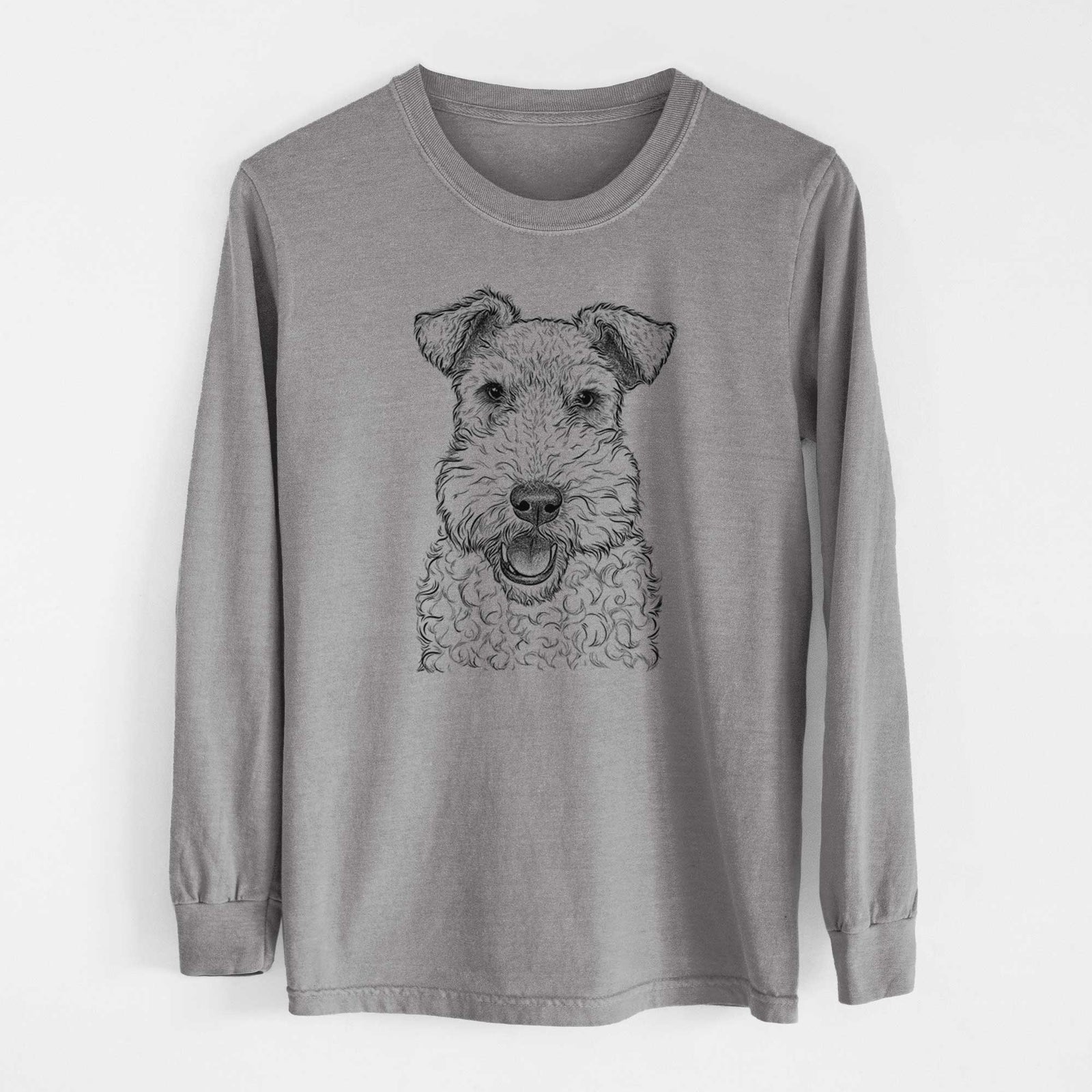 Bare Ted the Wire Fox Terrier - Men's Heavyweight 100% Cotton Long Sleeve