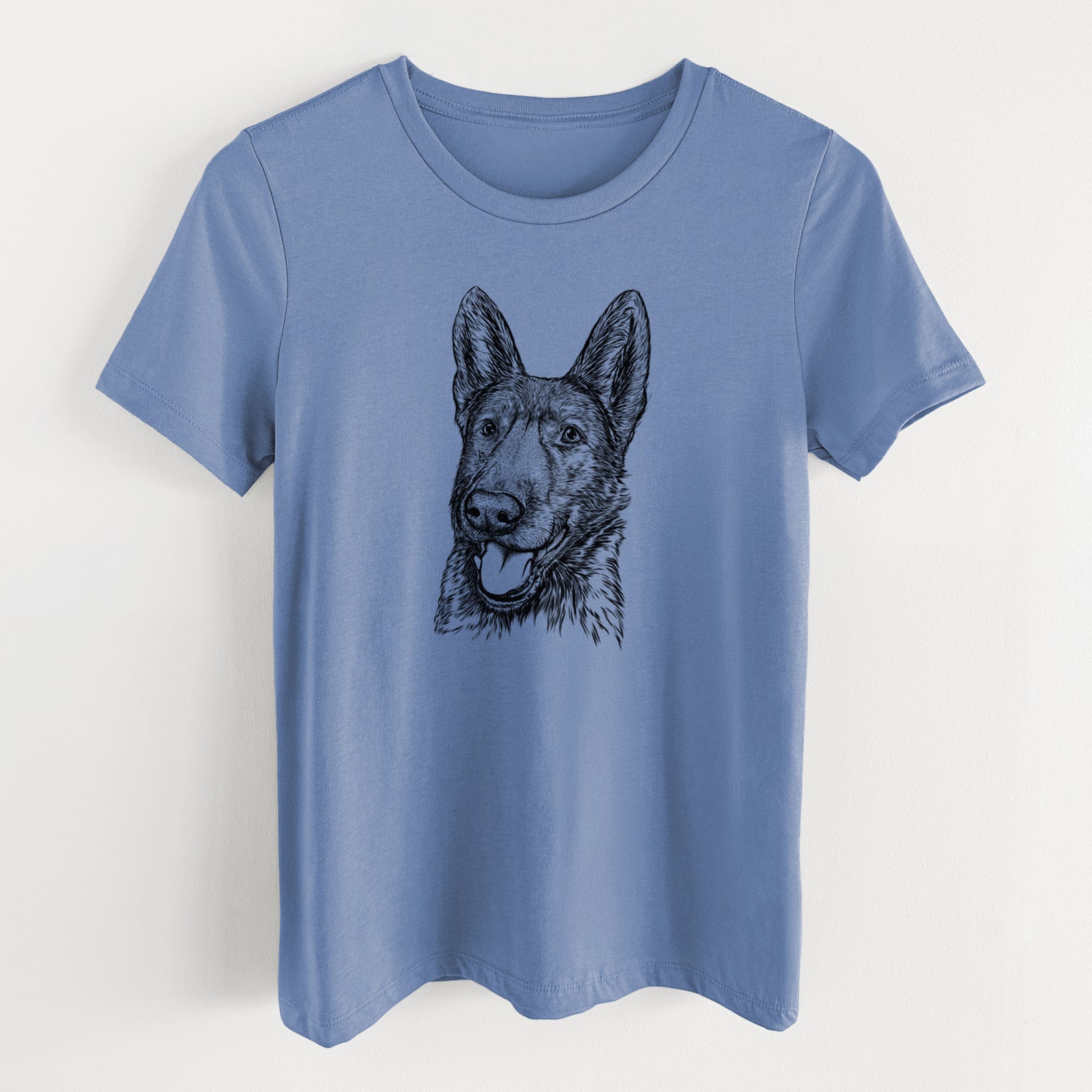 Bare Tena the German Shepherd - Women's Lightweight Relaxed Fit 100% Cotton Crewneck