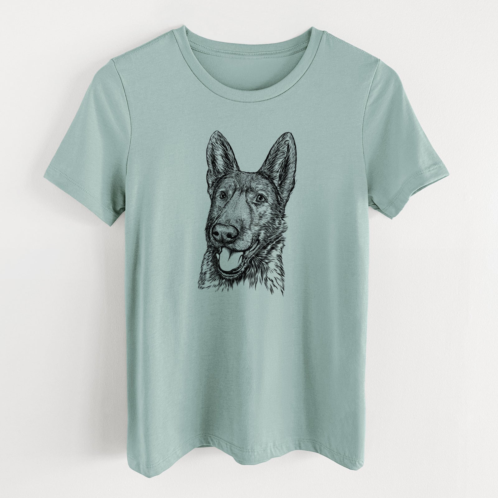 Bare Tena the German Shepherd - Women's Lightweight Relaxed Fit 100% Cotton Crewneck