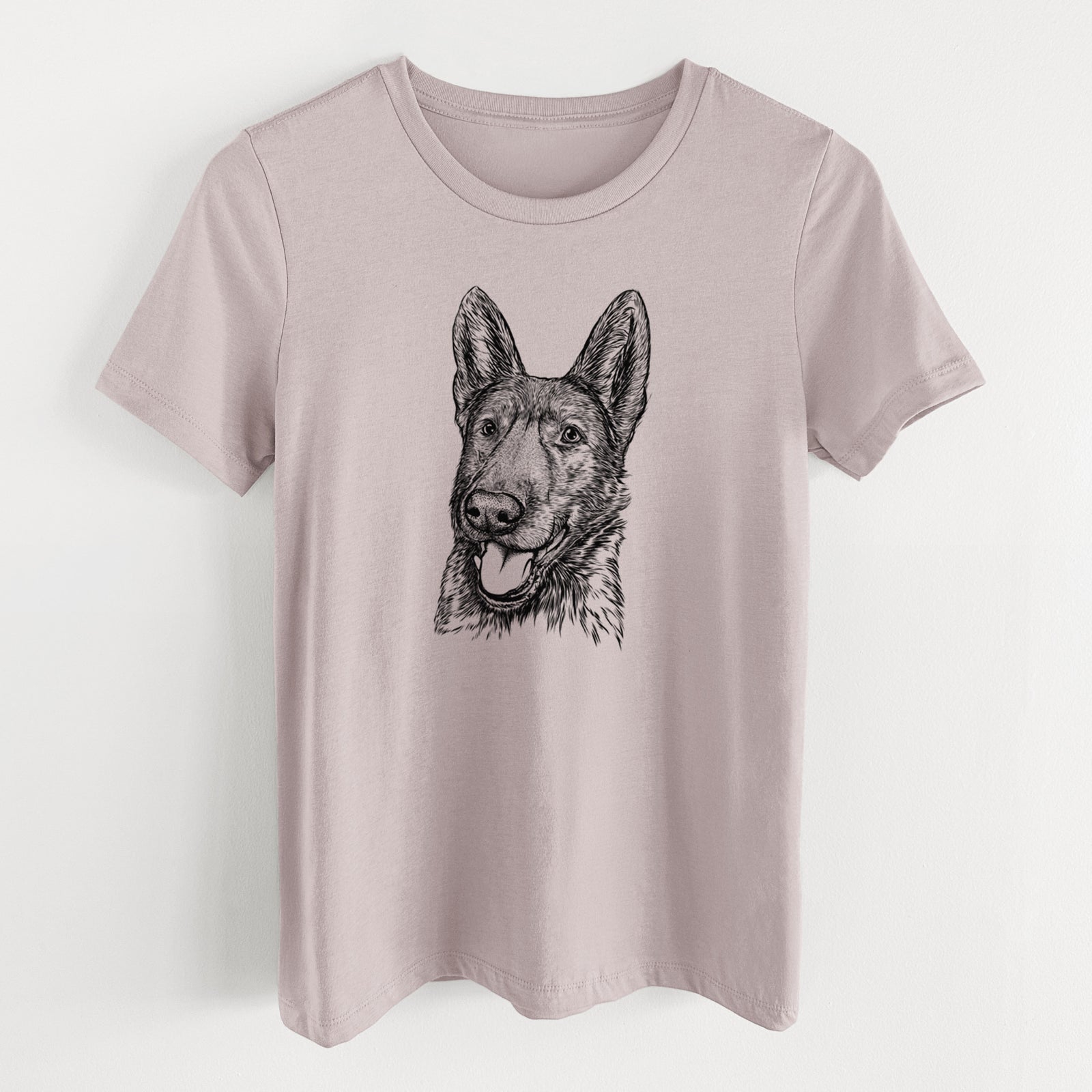Bare Tena the German Shepherd - Women's Lightweight Relaxed Fit 100% Cotton Crewneck