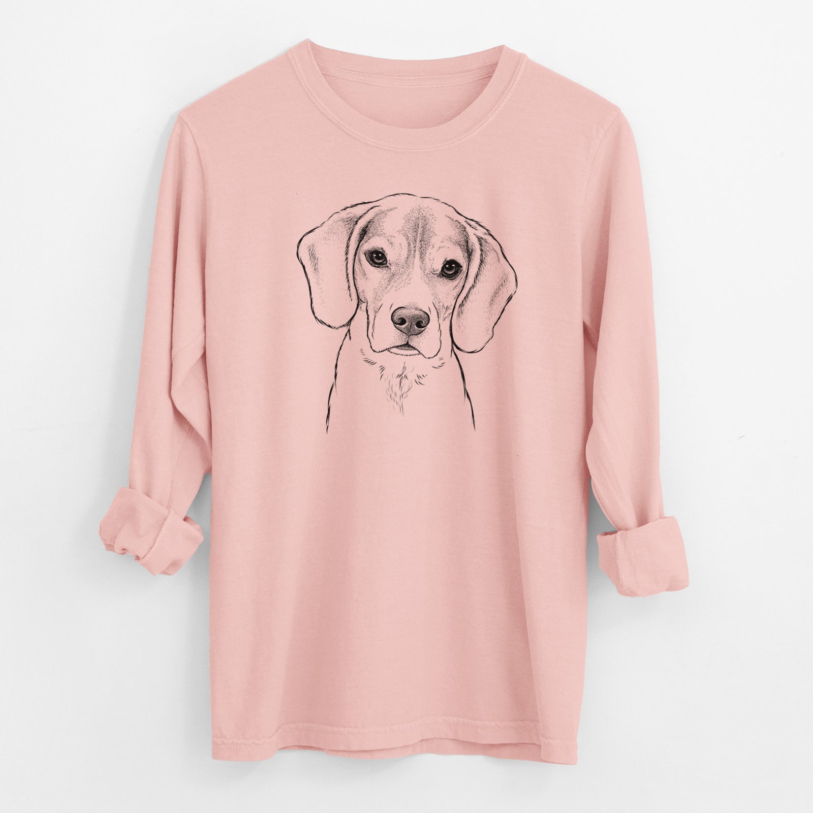 Bare Thea the Beagle - Men's Heavyweight 100% Cotton Long Sleeve