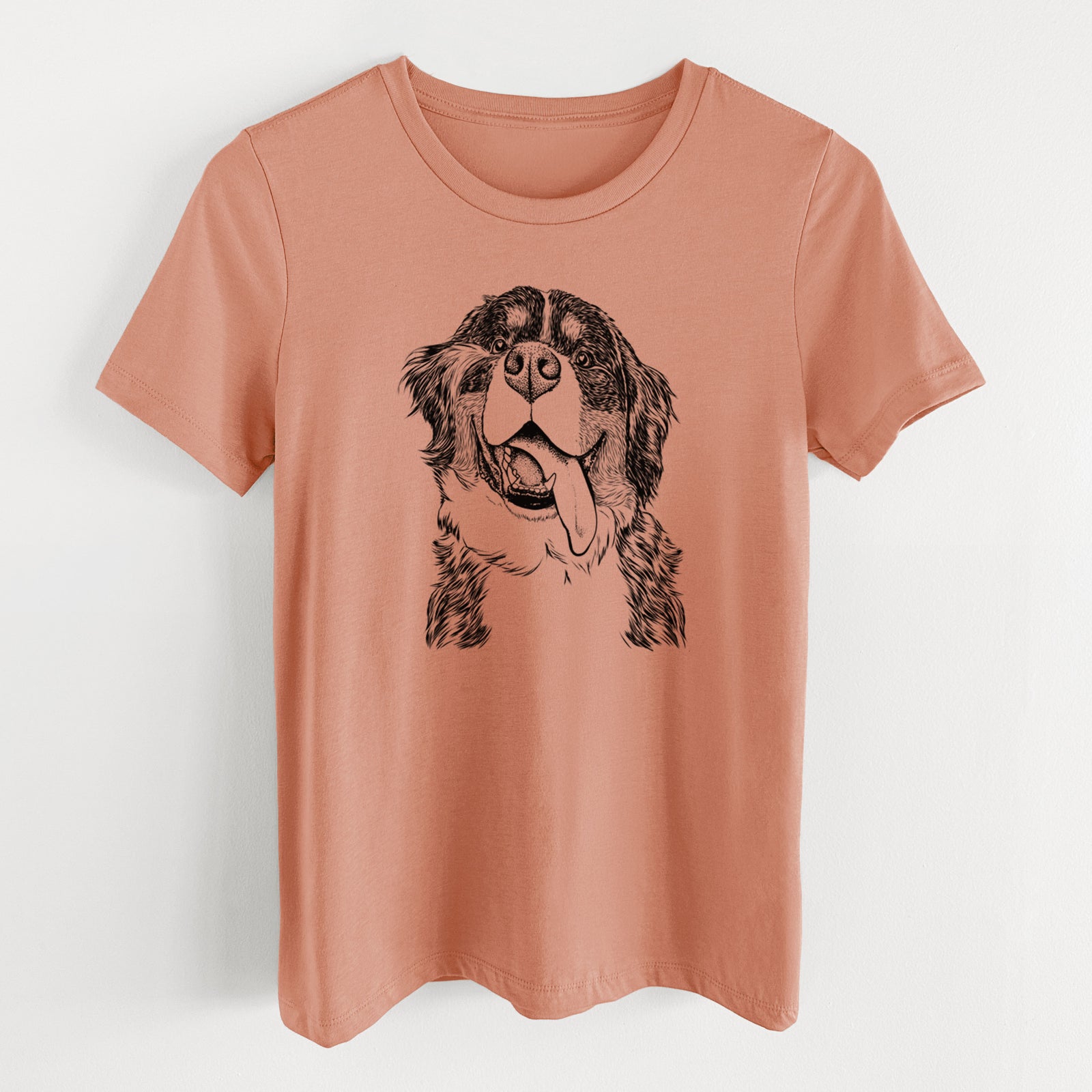 Bare Theo the Bernese Mountain Dog - Women's Lightweight Relaxed Fit 100% Cotton Crewneck