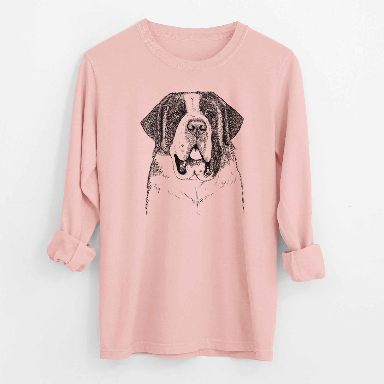 Bare Thor the Saint Bernard - Men's Heavyweight 100% Cotton Long Sleeve