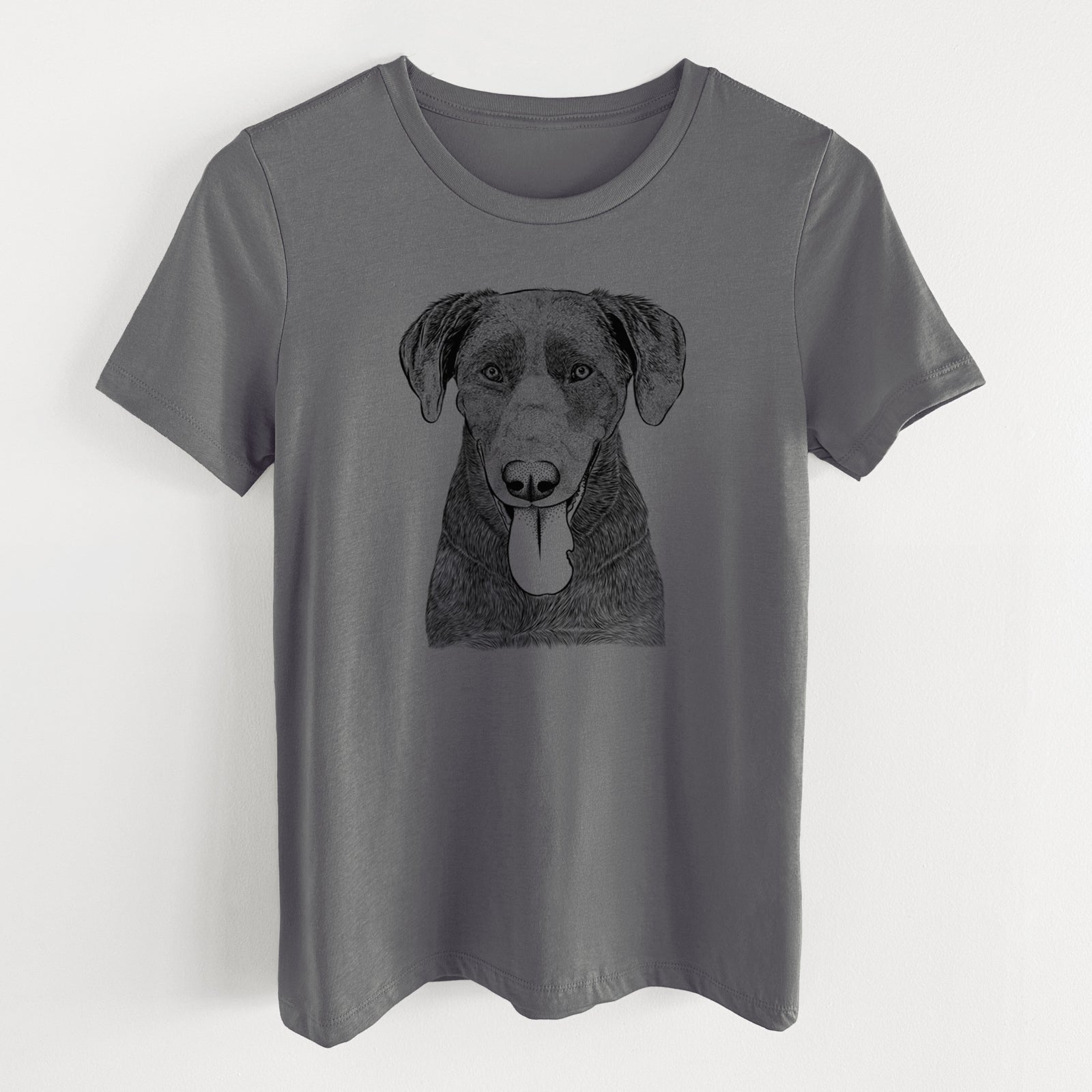 Bare Tobes the Chocolate Lab - Women's Lightweight Relaxed Fit 100% Cotton Crewneck